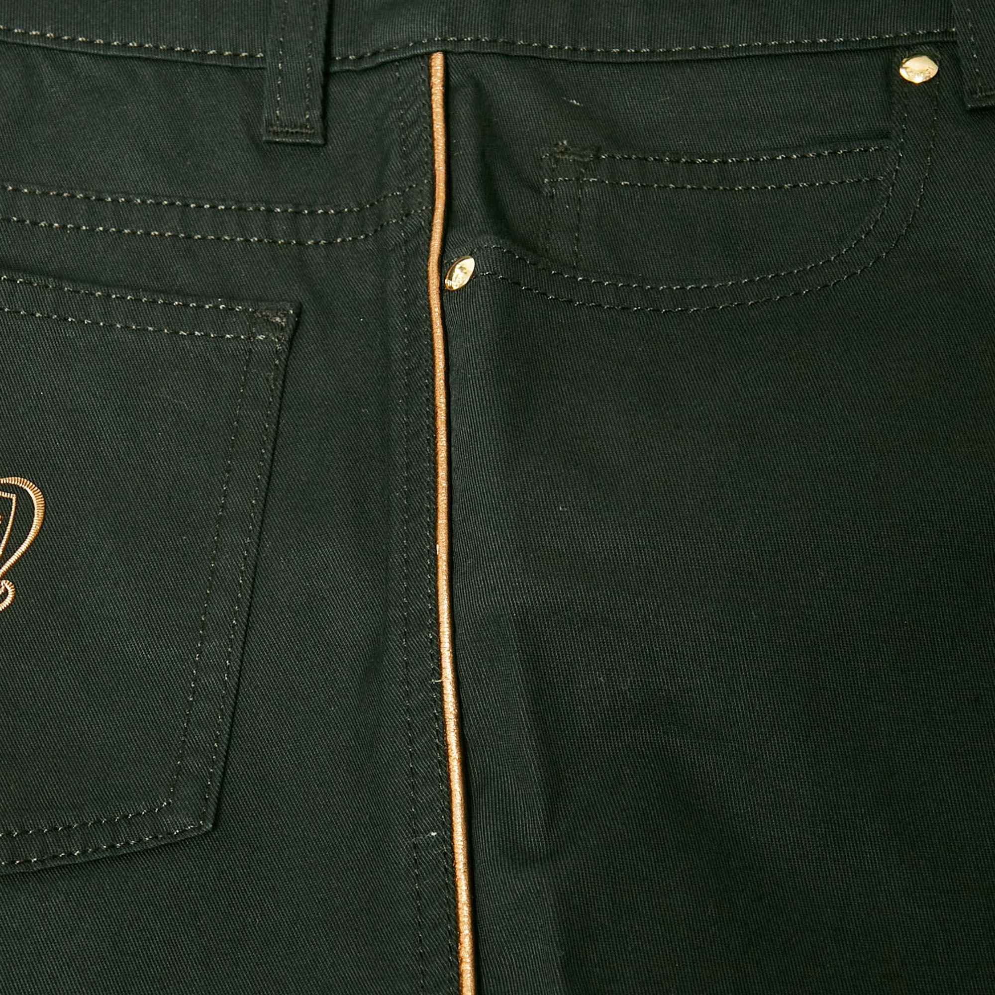 Gucci Black Pocket Detail Cotton Skinny Trousers XS 