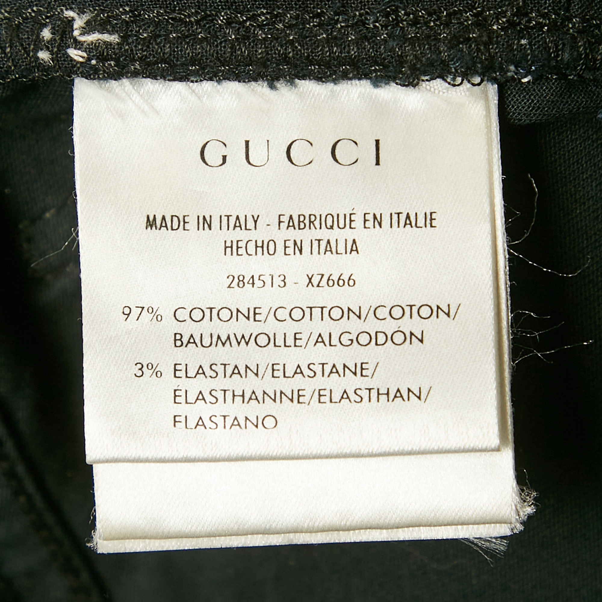 Gucci Black Pocket Detail Cotton Skinny Trousers XS 