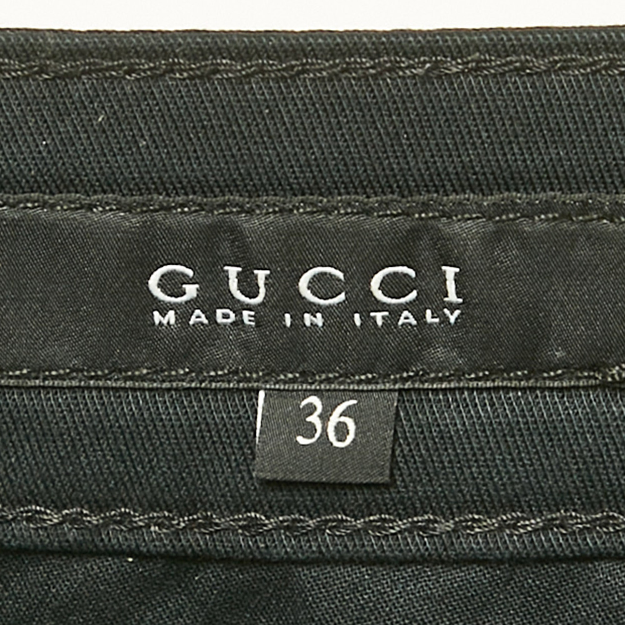 Gucci Black Pocket Detail Cotton Skinny Trousers XS 