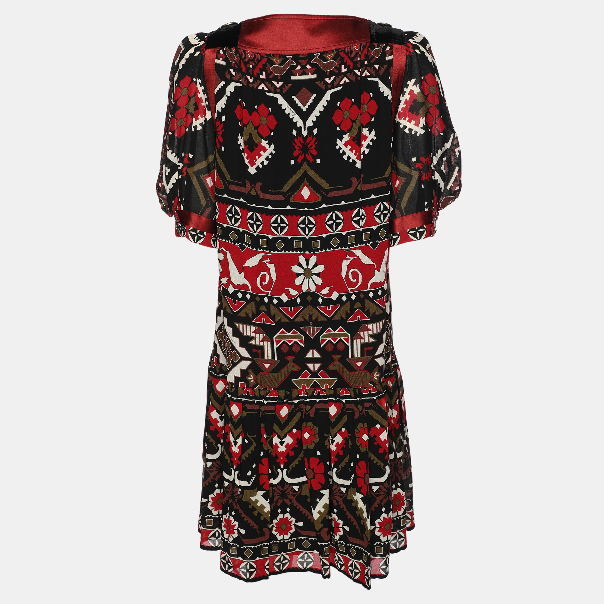 Gucci Multicolor Printed Viscose and Silk Vintage Mini Dress M 