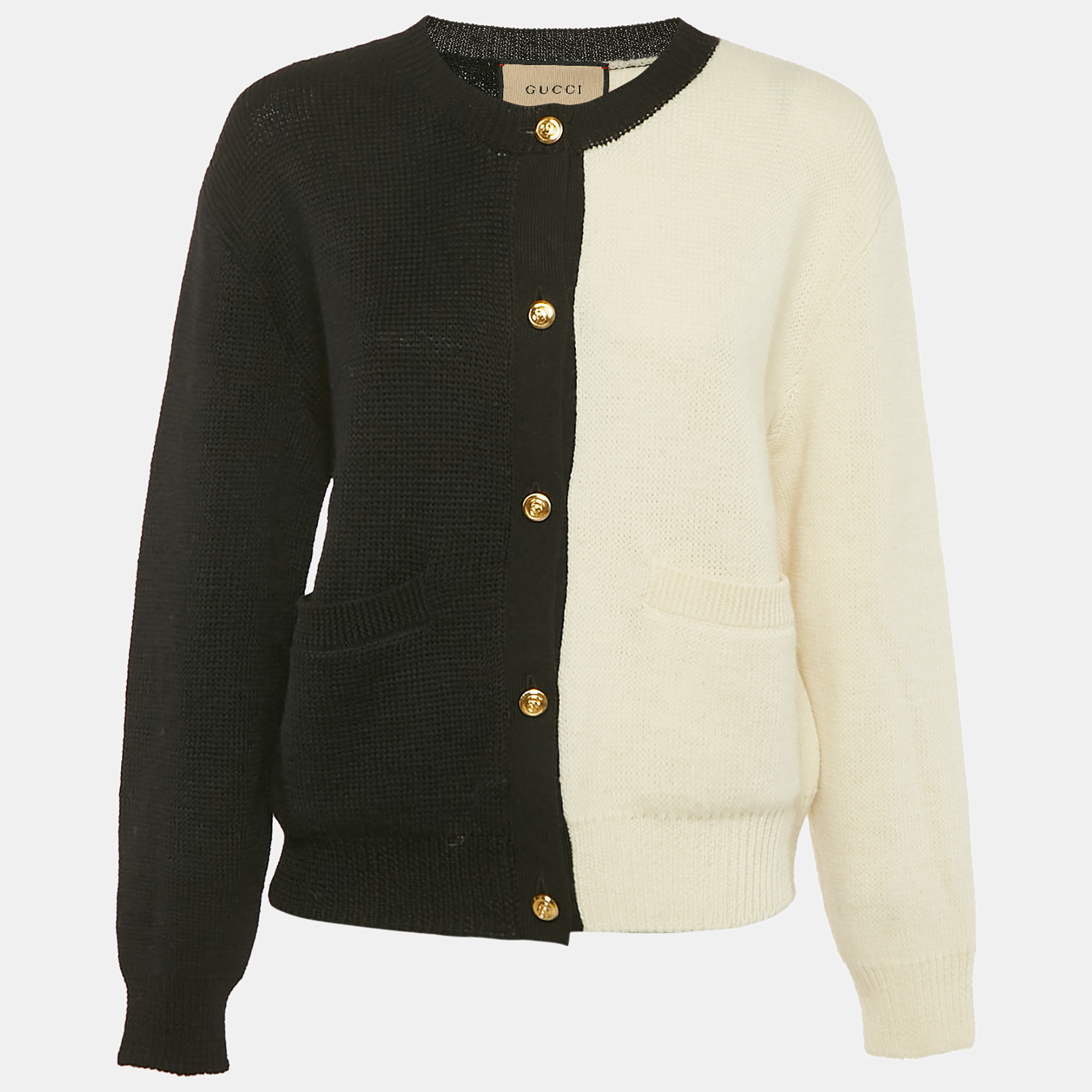 

Gucci Black/White Monochrome Button Front Cardigan S