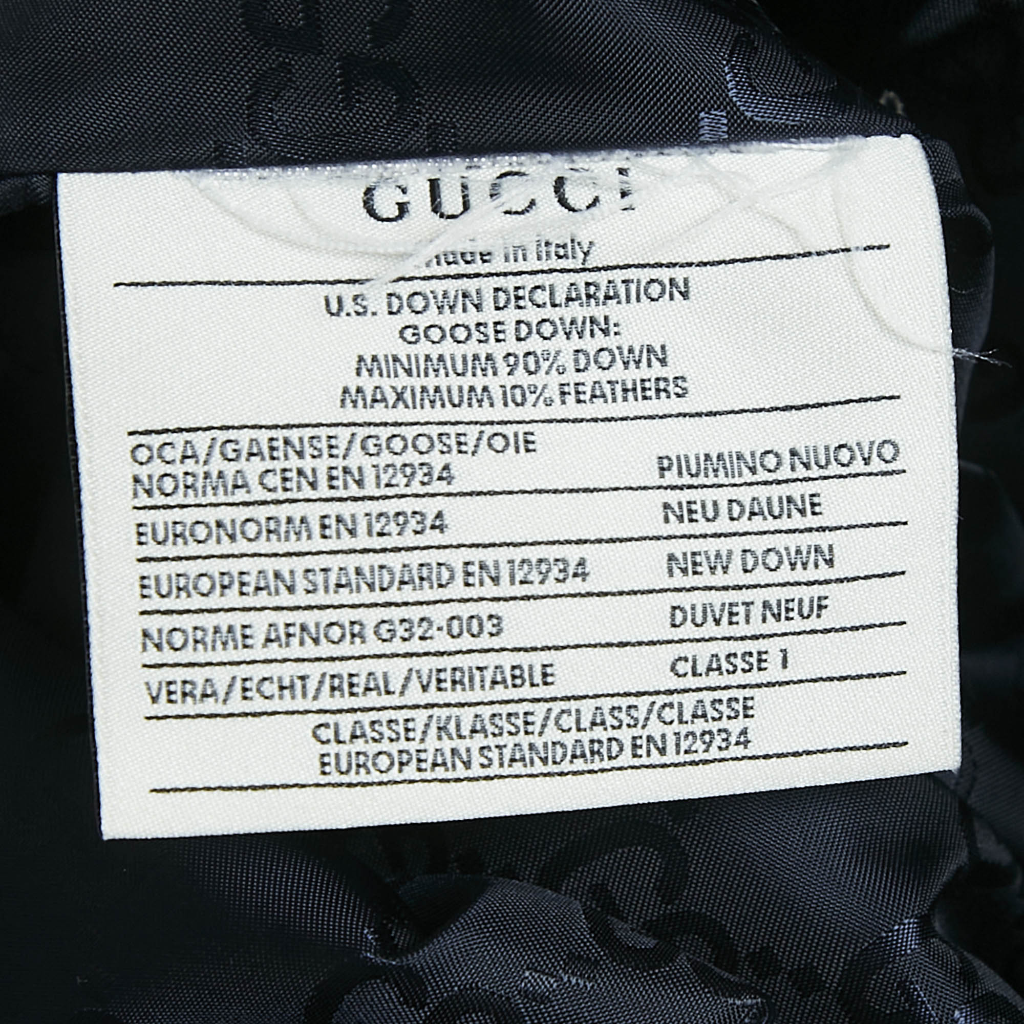 Gucci Blue Embroidered Nylon Quilted Jacket S 