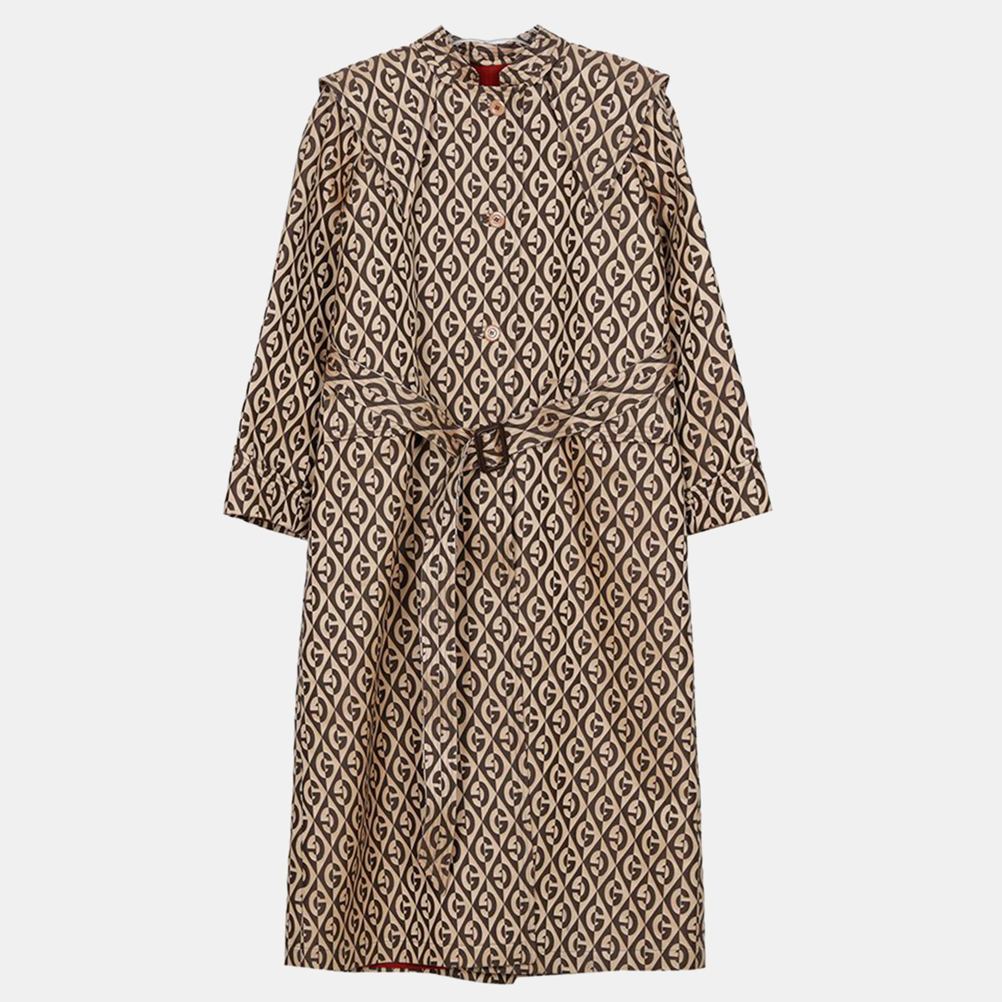 

Gucci G Rhombus Belt Trench Coat Size, Multicolor