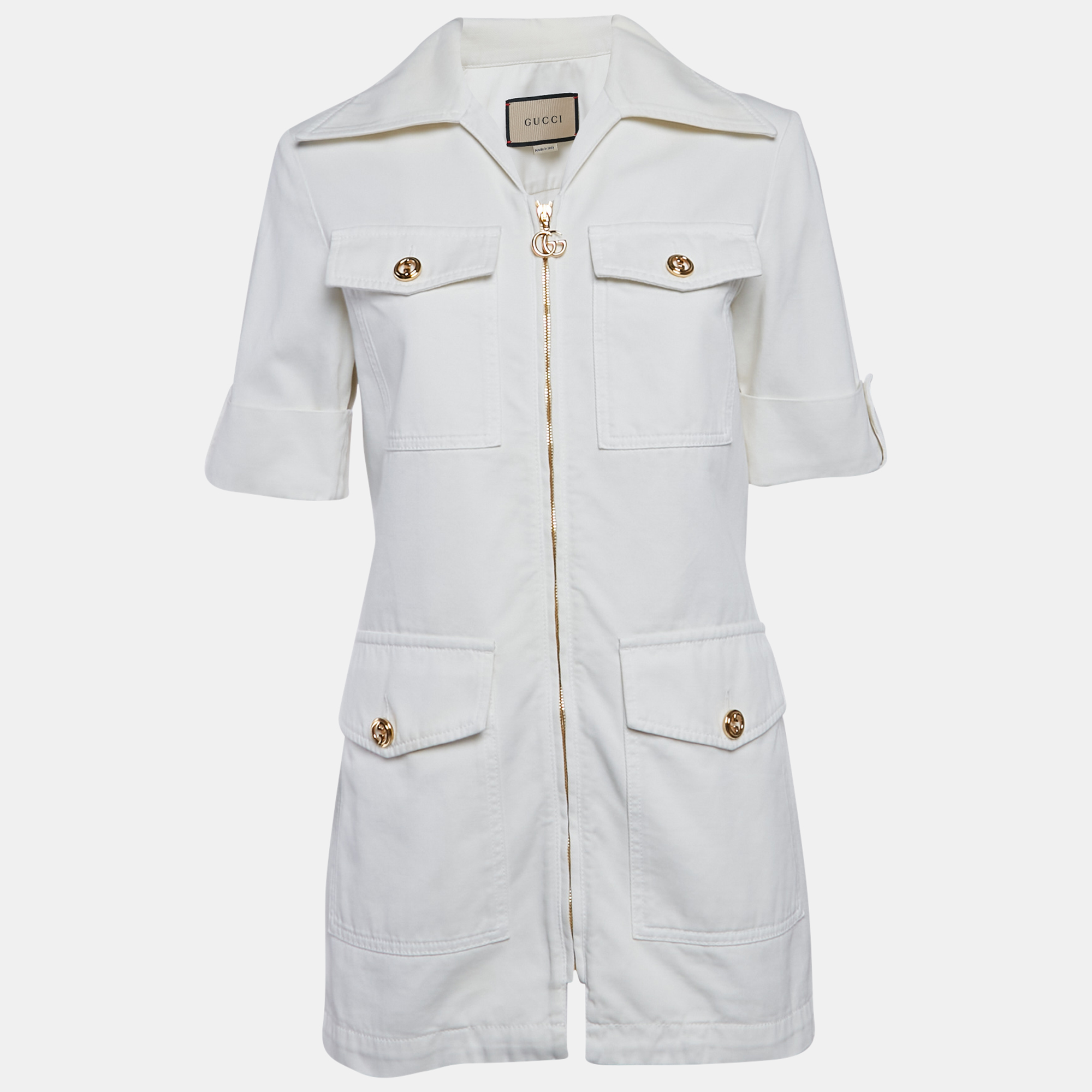 

Gucci White Denim Short Sleeve Jacket S