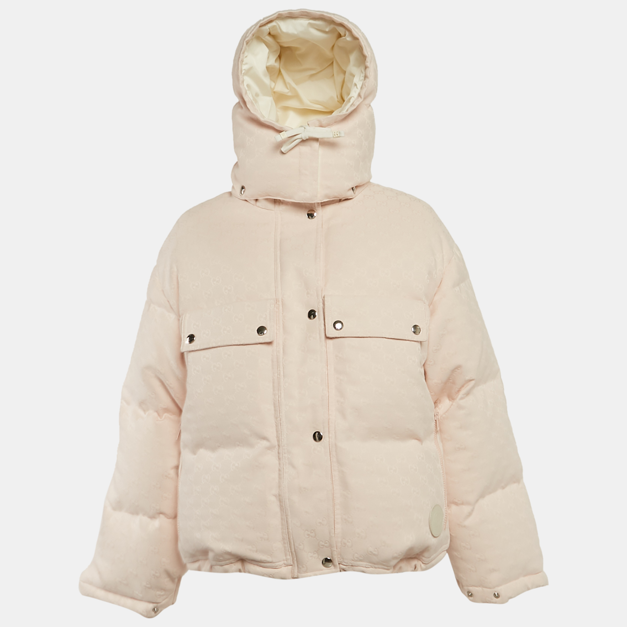 

Gucci Pink GG Cotton Canvas Puffer Jacket S