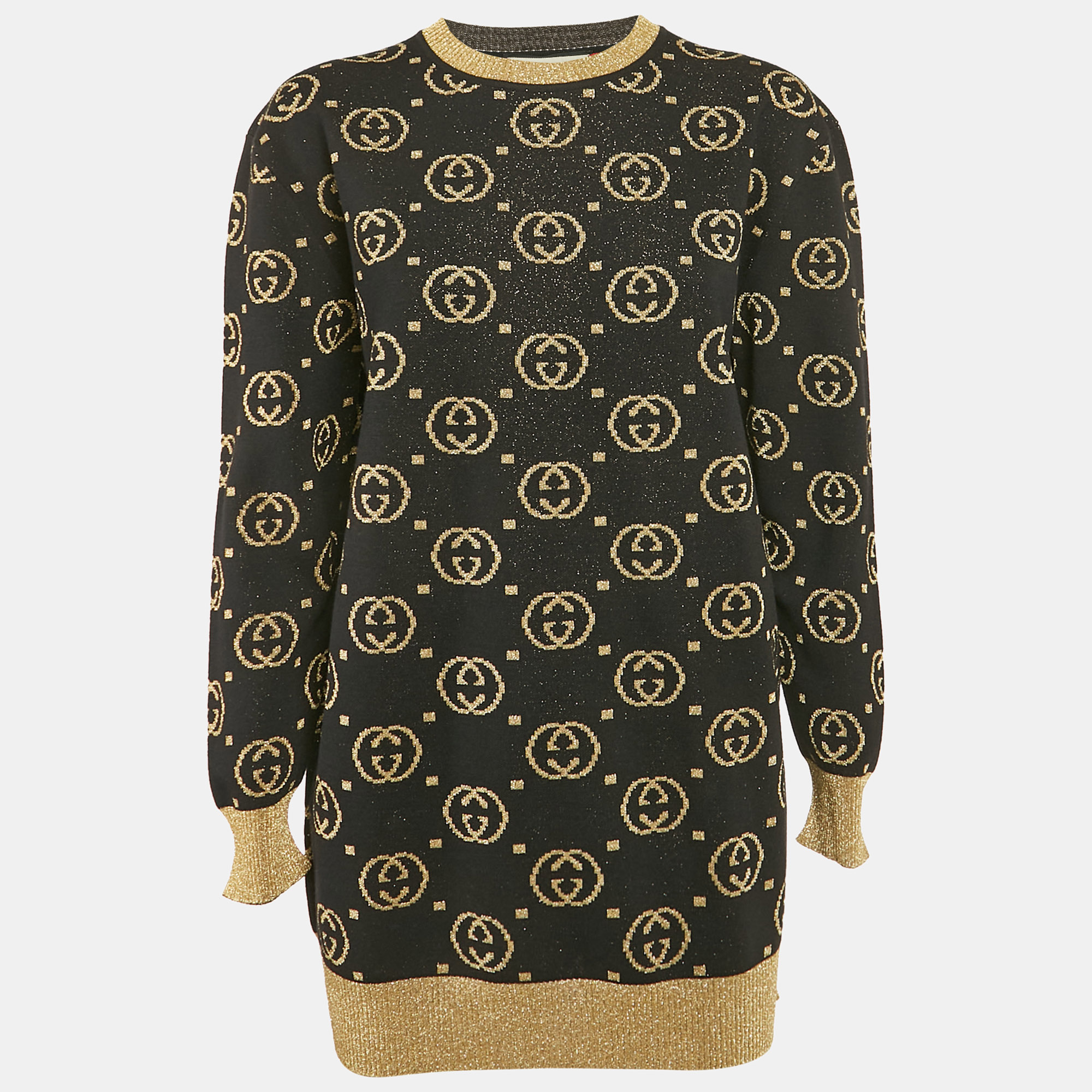 

Gucci Black GG Lamé Wool Knit Sweatshirt S