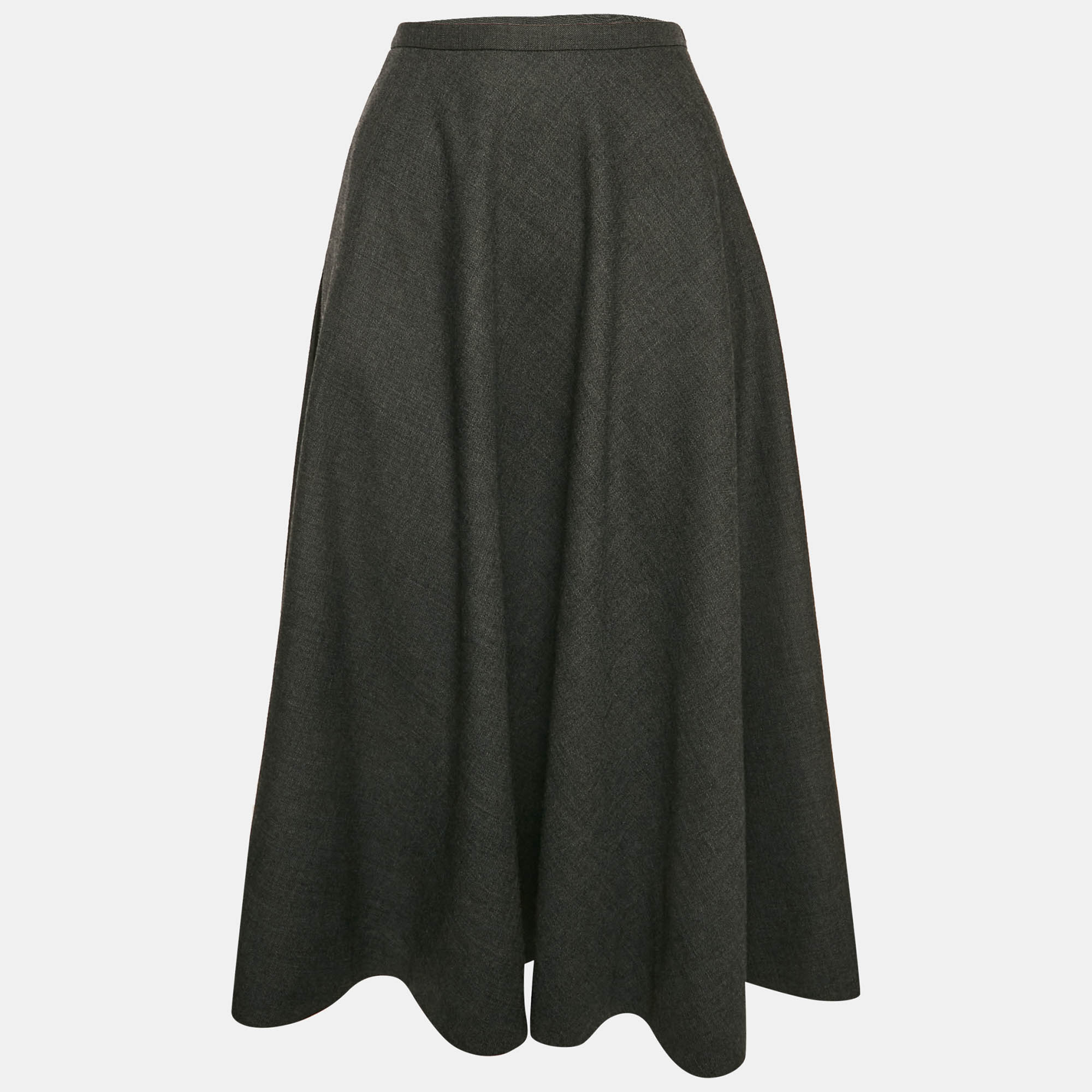 

Gucci Dark Grey Wool Zari 2 Midi Skirt M