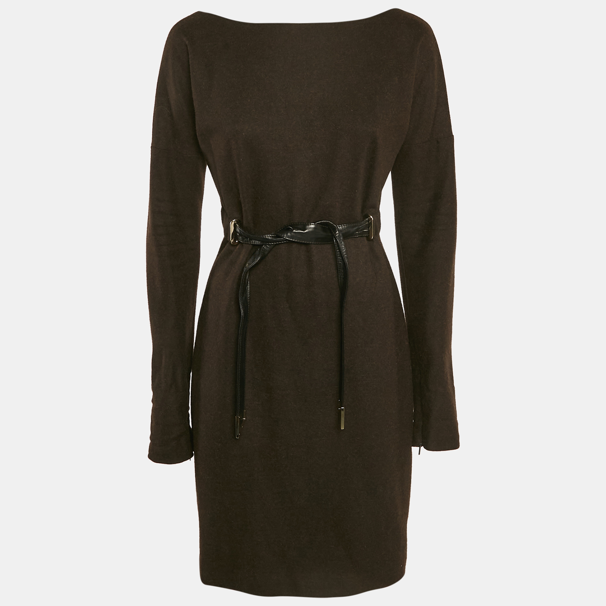 

Gucci Brown Knit Belt Detail Mini Dress M