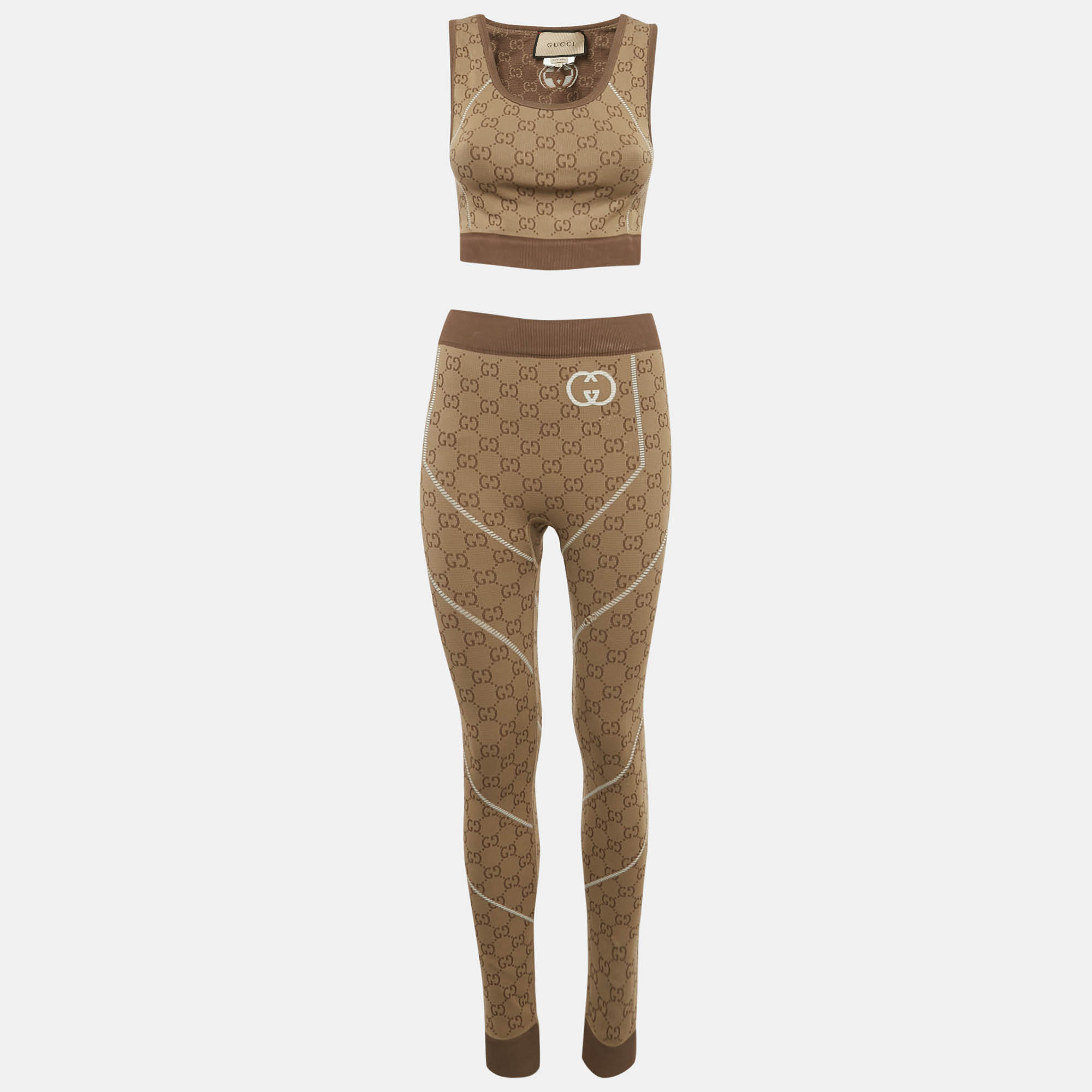 

Gucci GG Interlocking Pattern Jersey Tracksuit S, Brown