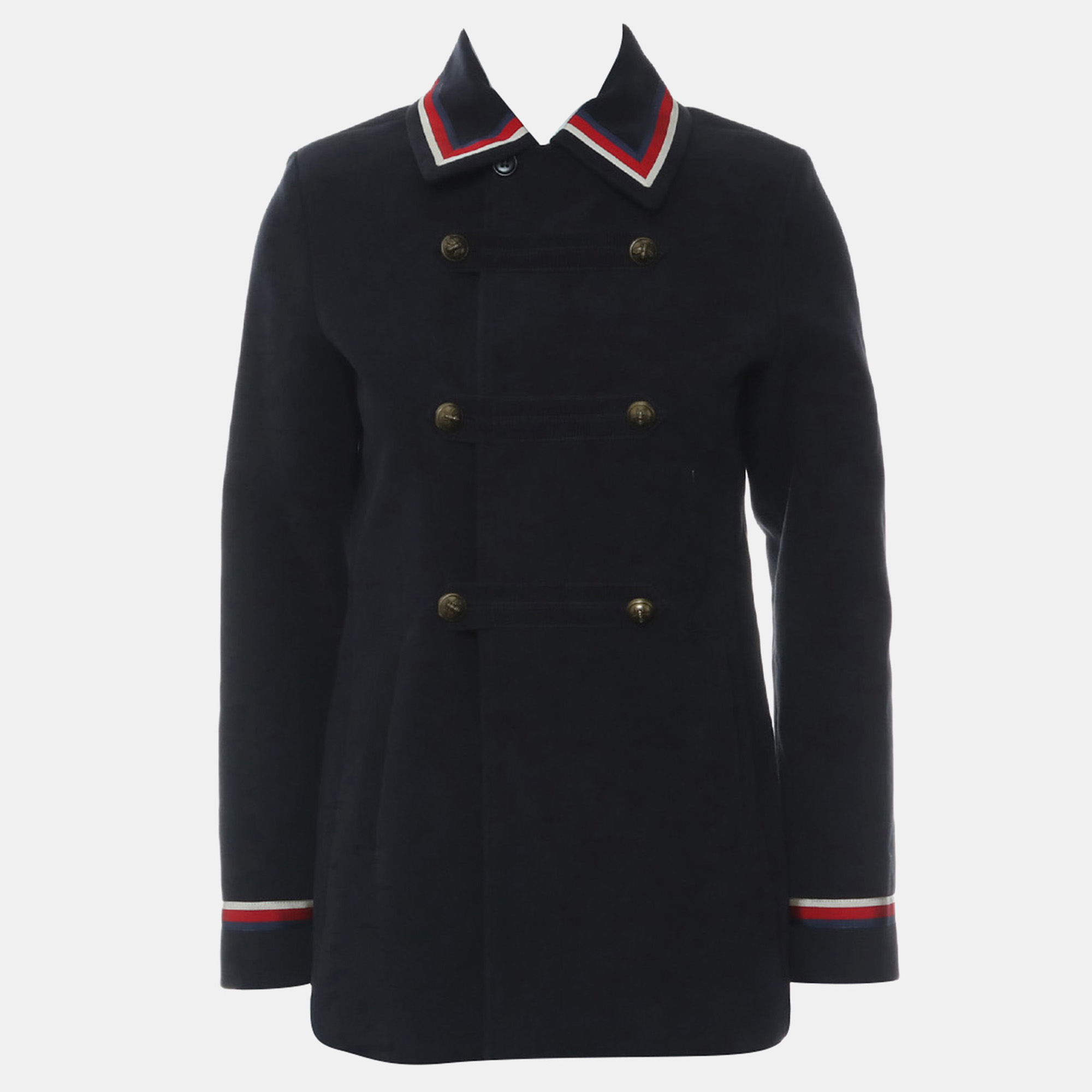 

Suede Stripes Coat, Navy blue