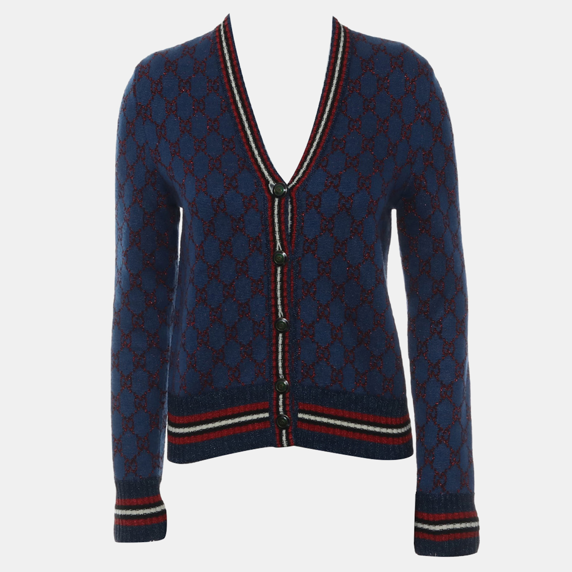 Pre-owned Gucci Gg Button-up Cardigan