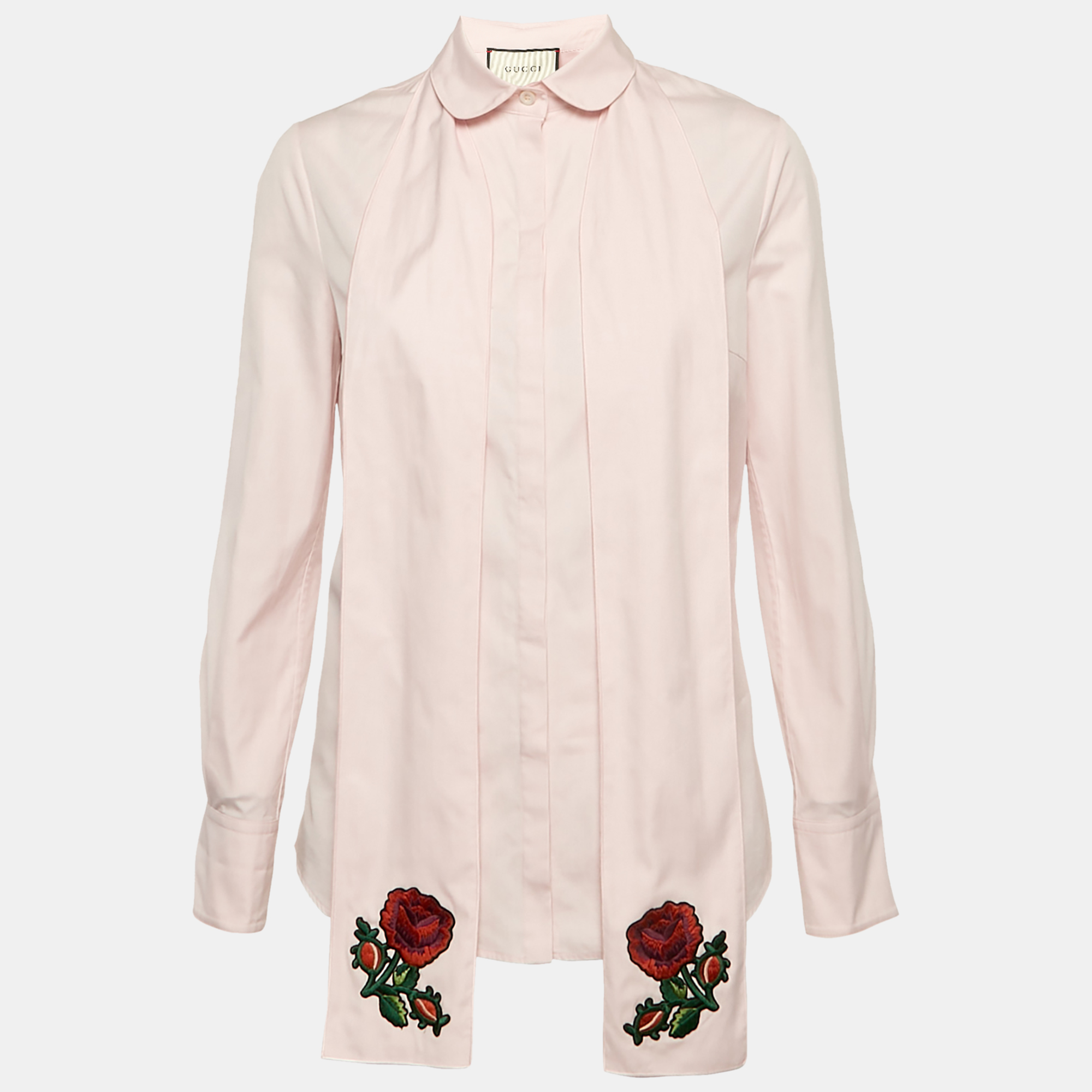 

Gucci Pink Cotton Neck Tie Buttoned Shirt M