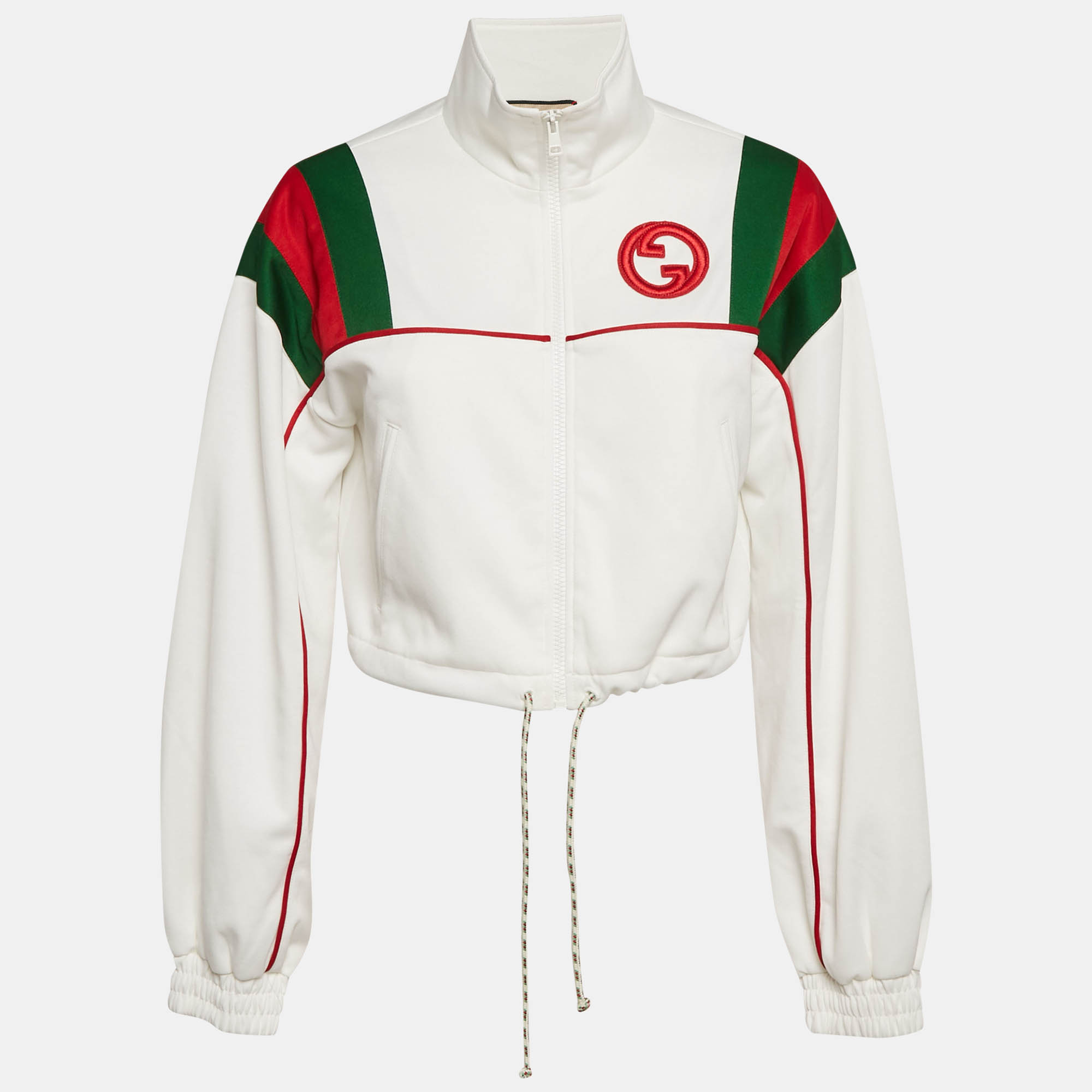 

Gucci White Web Trim Jersey Track Jacket S