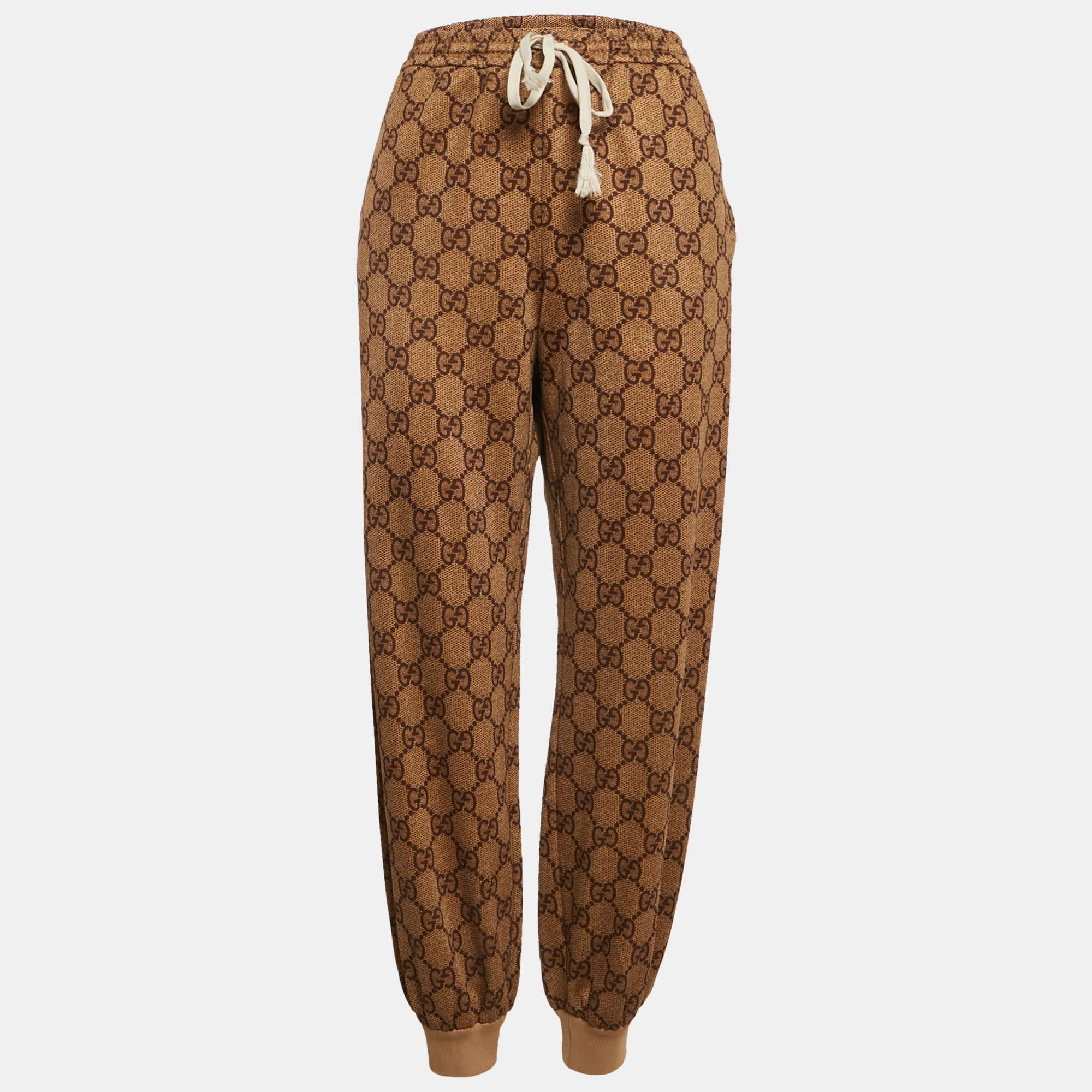

Gucci Brown GG Print Jersey Jogger Pants L