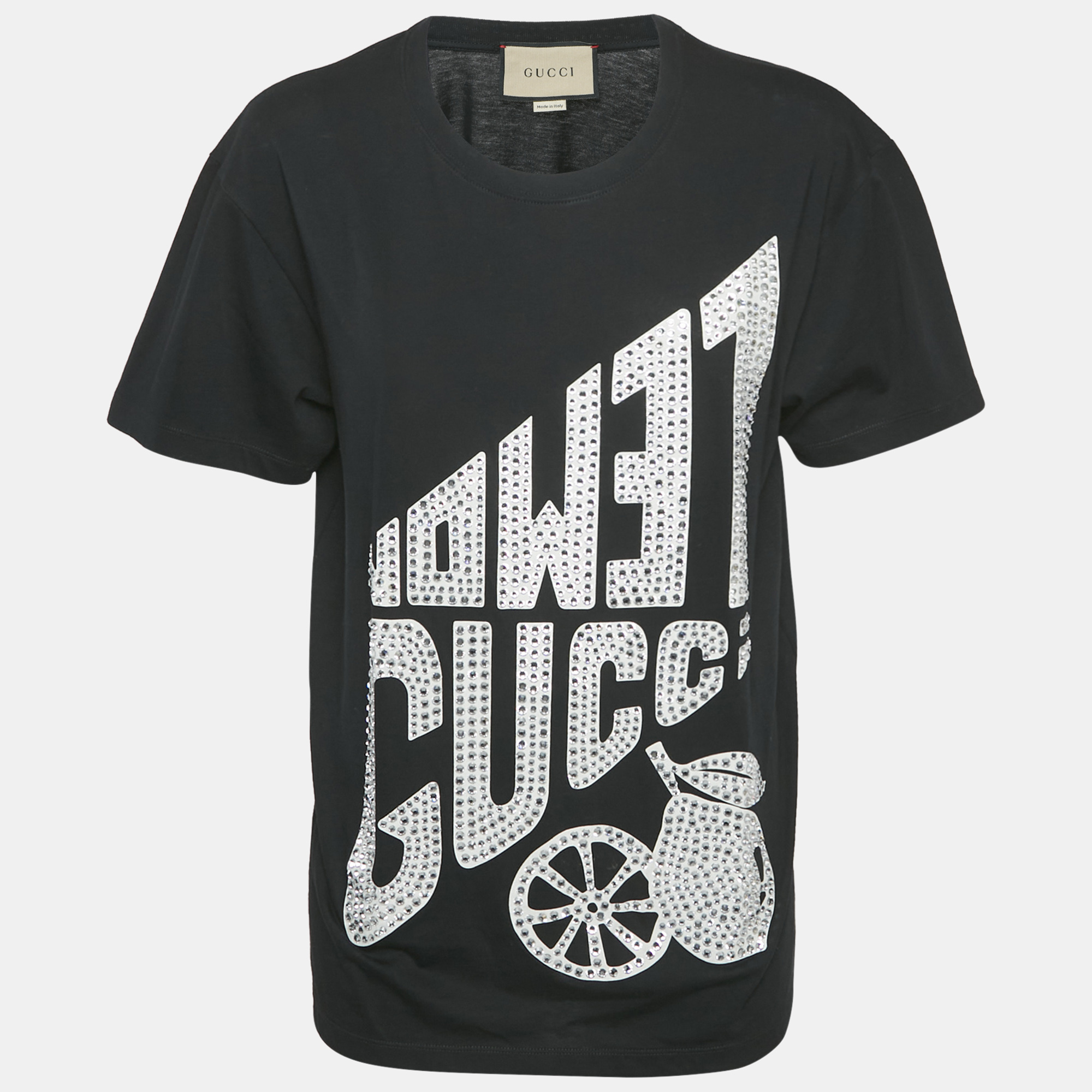 

Gucci Black Crystal Embellished Jersey T-Shirt XXS