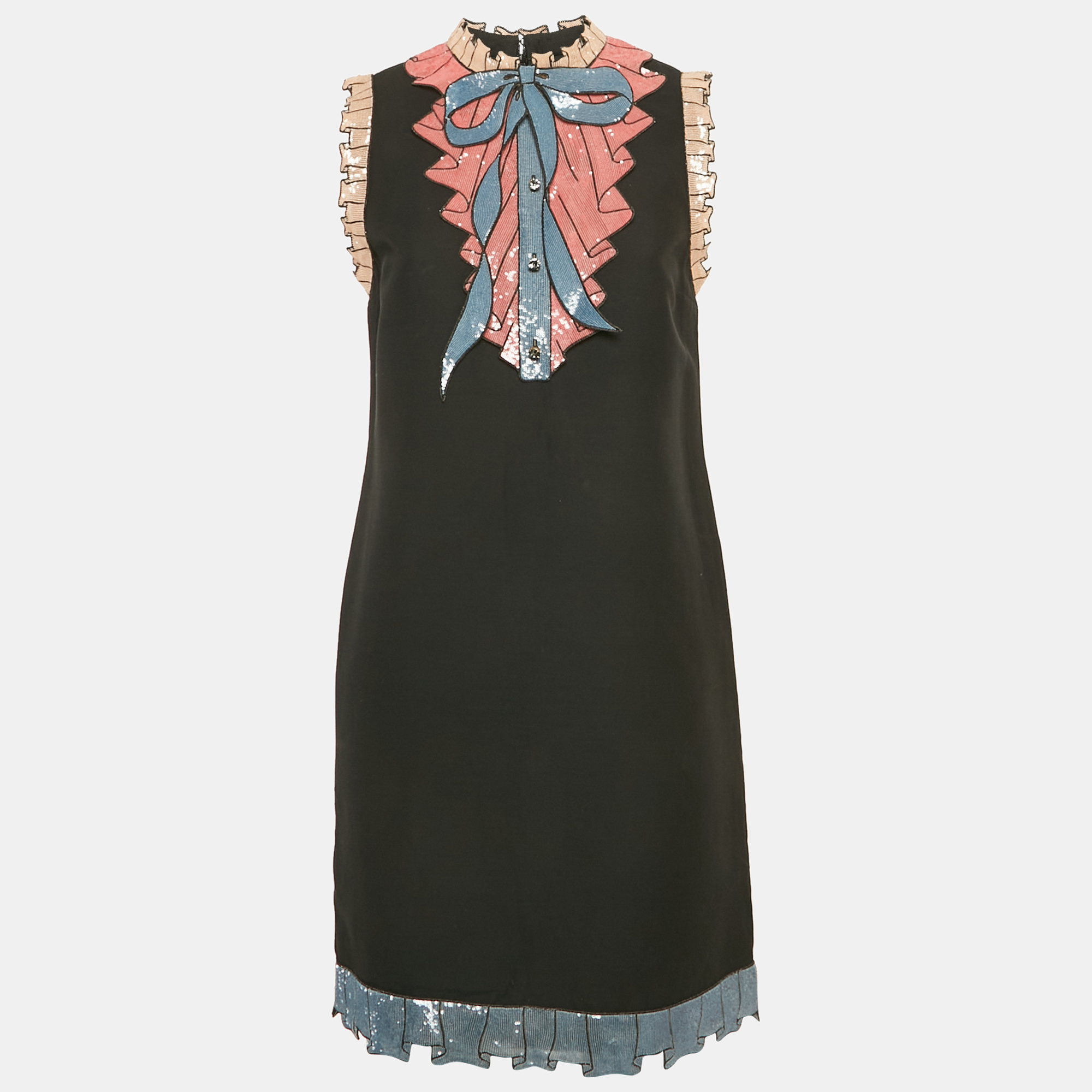 

Gucci Black Silk & Cotton Embellished Sleeveless Mini Dress M