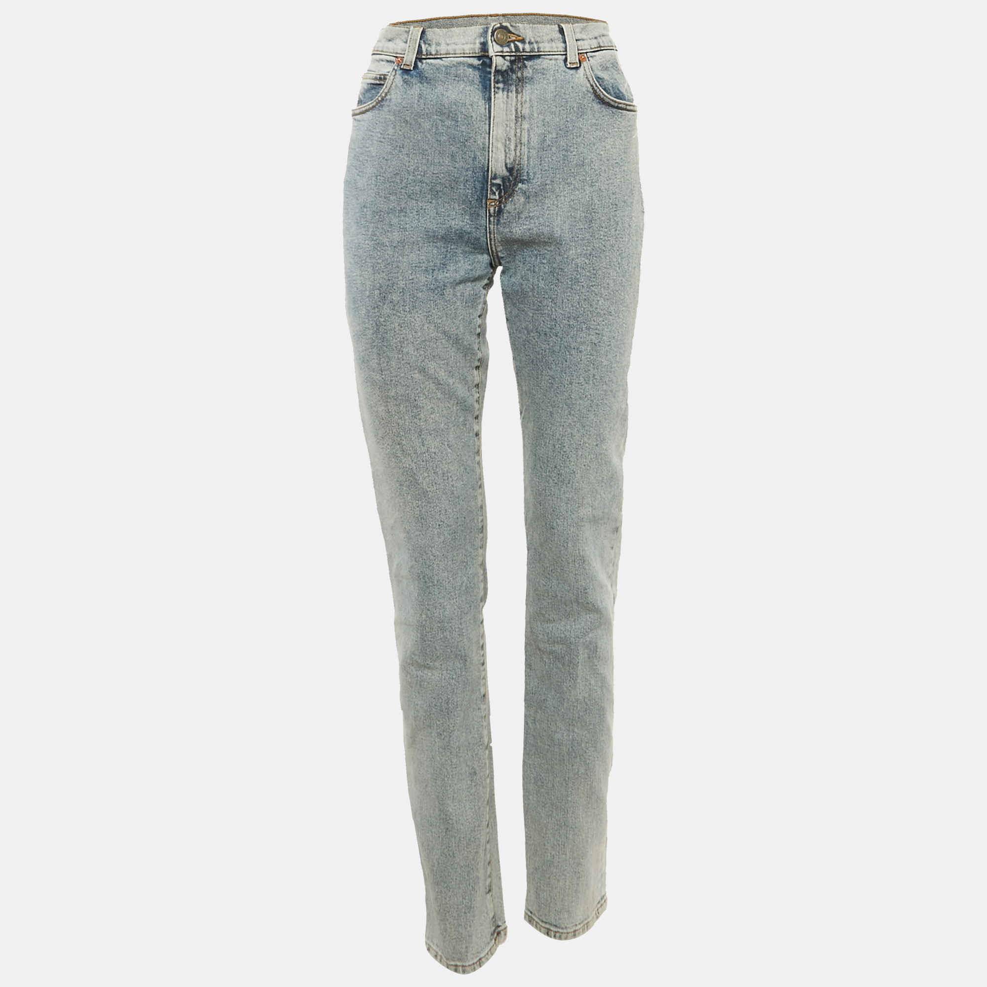 

Gucci Blue Washed Denim High Rise Jeans L Waist 33"