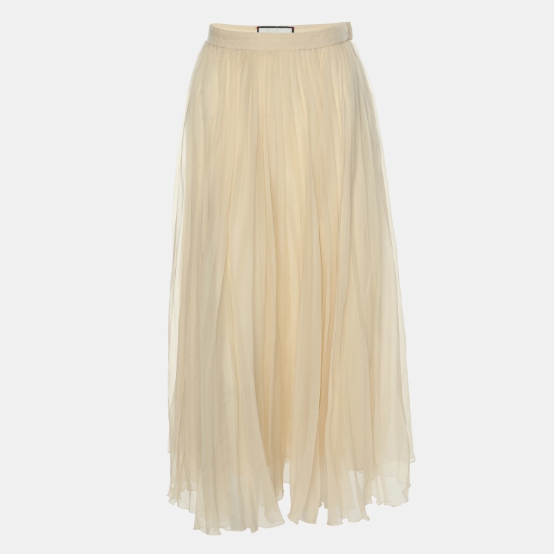 

Gucci Beige Silk Pleated Skirt S