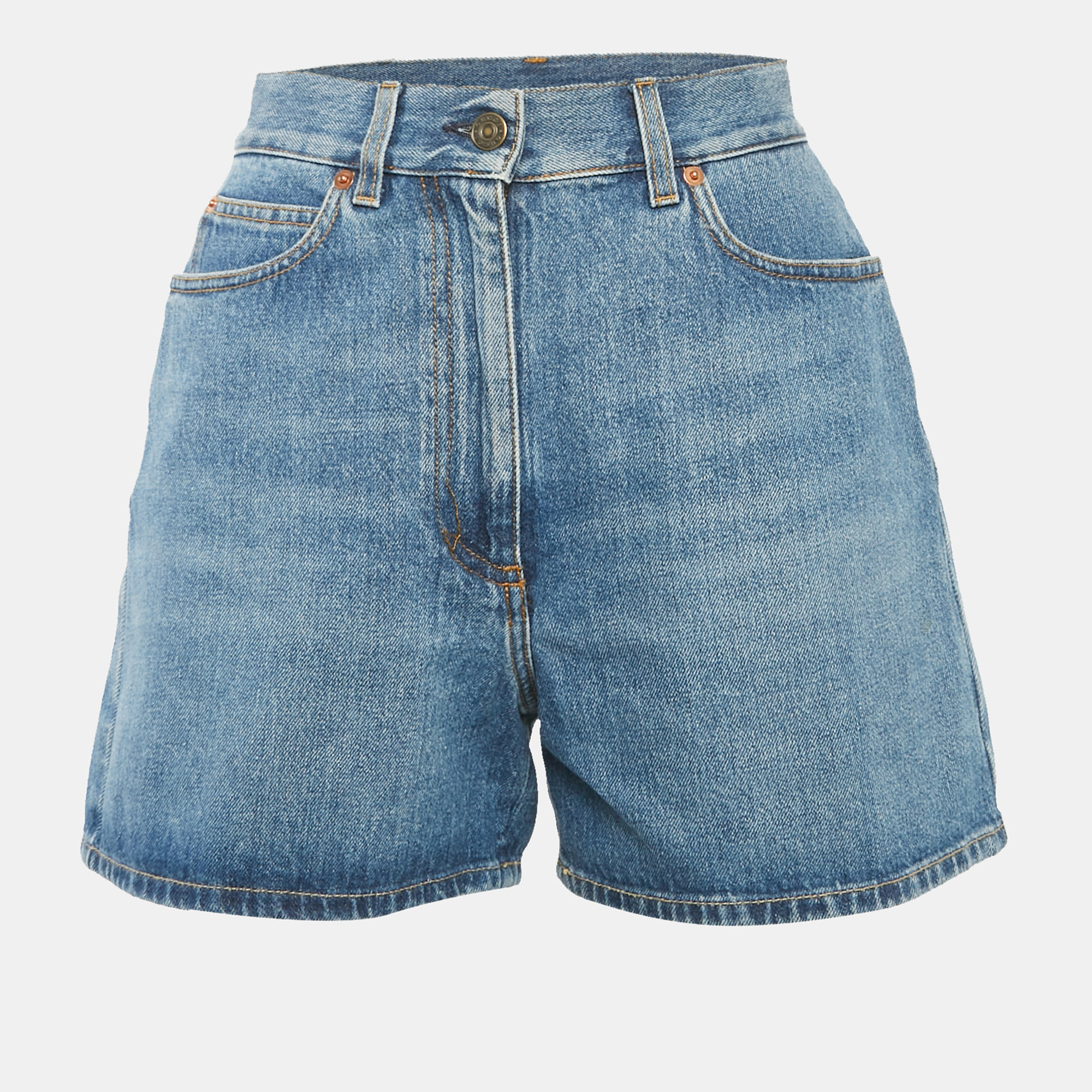 

Gucci Blue Denim Horsebit Detail Short M Waist 27"
