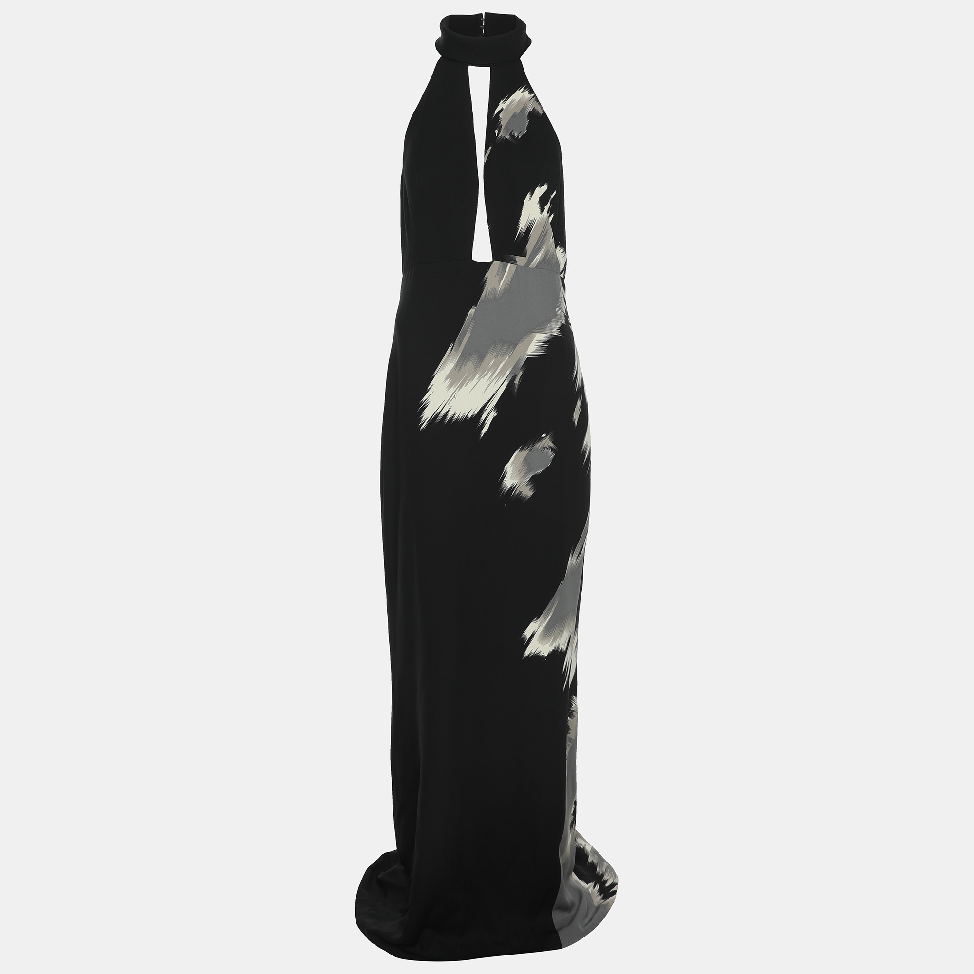 

Gucci Black/Grey Silk Halter Dress M
