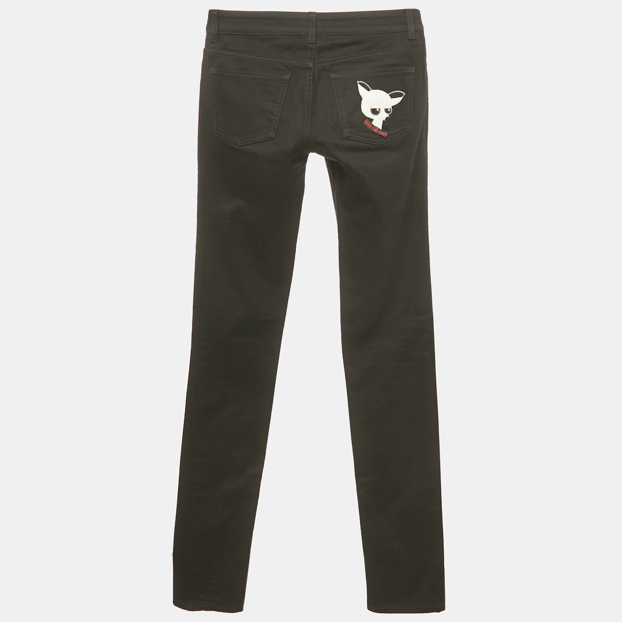

Gucci Black Chihuahua Detail Denim Jeans XS Waist 29"
