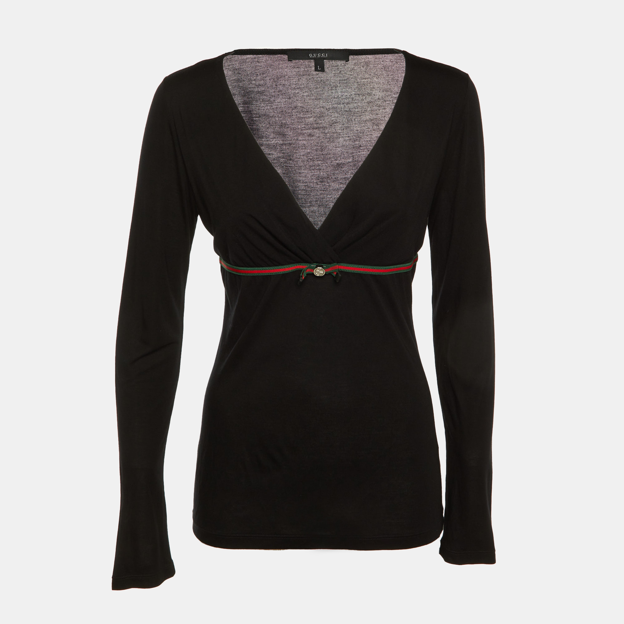 

Gucci Black Modal Web Bow Detail Top L
