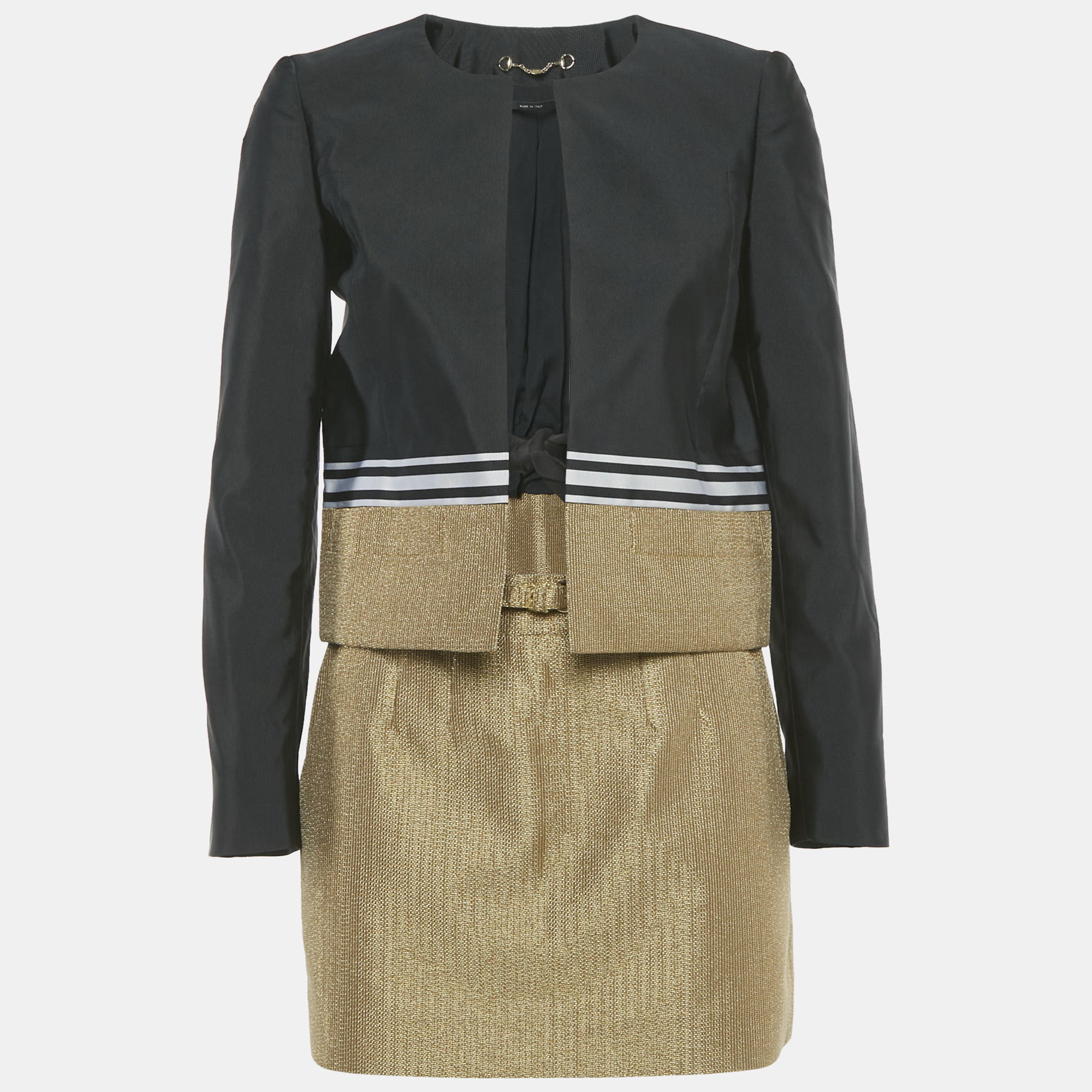 Gucci Black /Gold Crepe Blazer & Skirt Set S