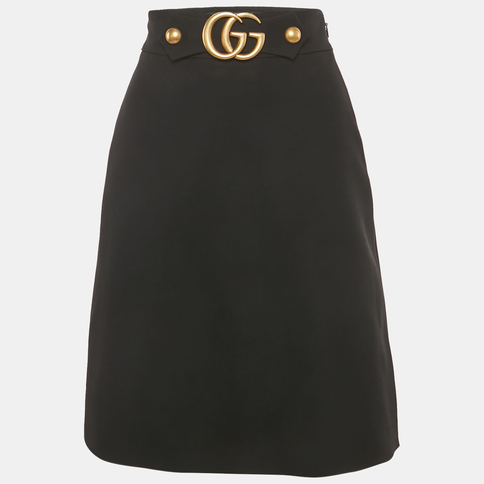 

Gucci Black Wool Silk Logo Detail Mini Skirt S