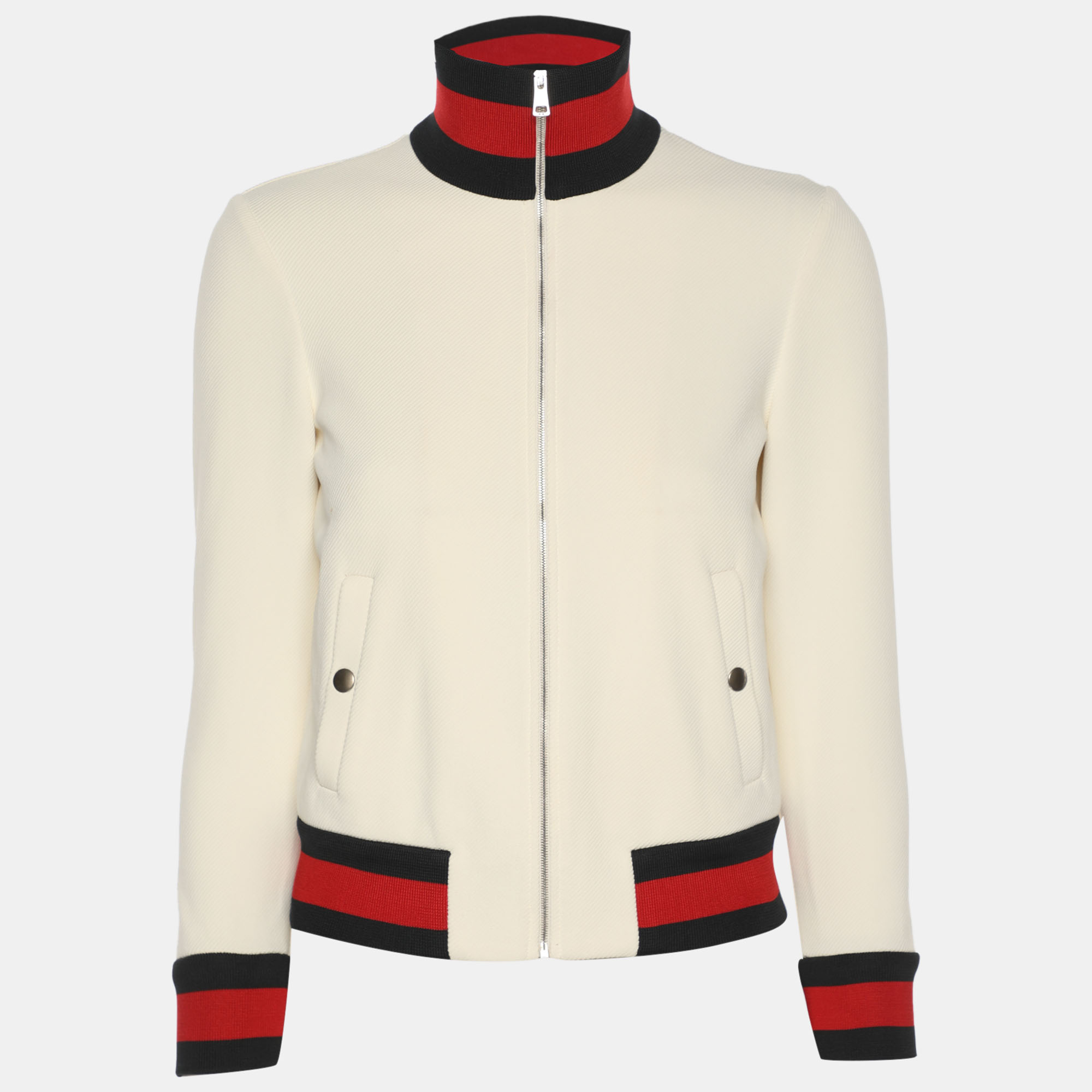 

Gucci Cream Contrast Trim Knit Jacket