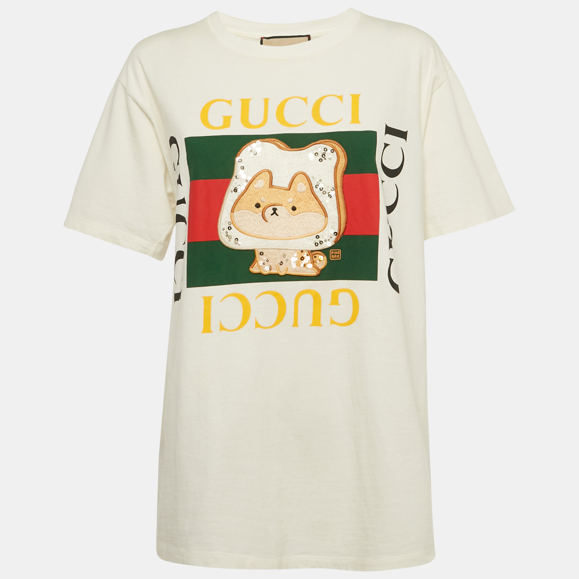 

Gucci x Pikarar White Embroidered Jersey T-shirt S