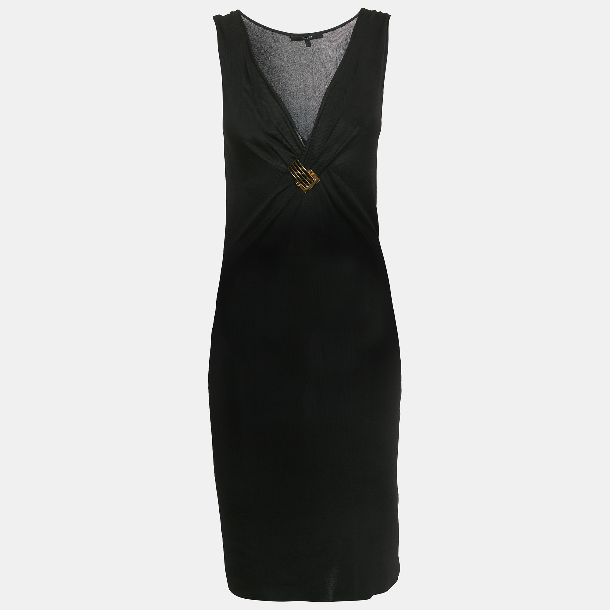 

Gucci Black Jersey Detail Metal Detail Short Dress S