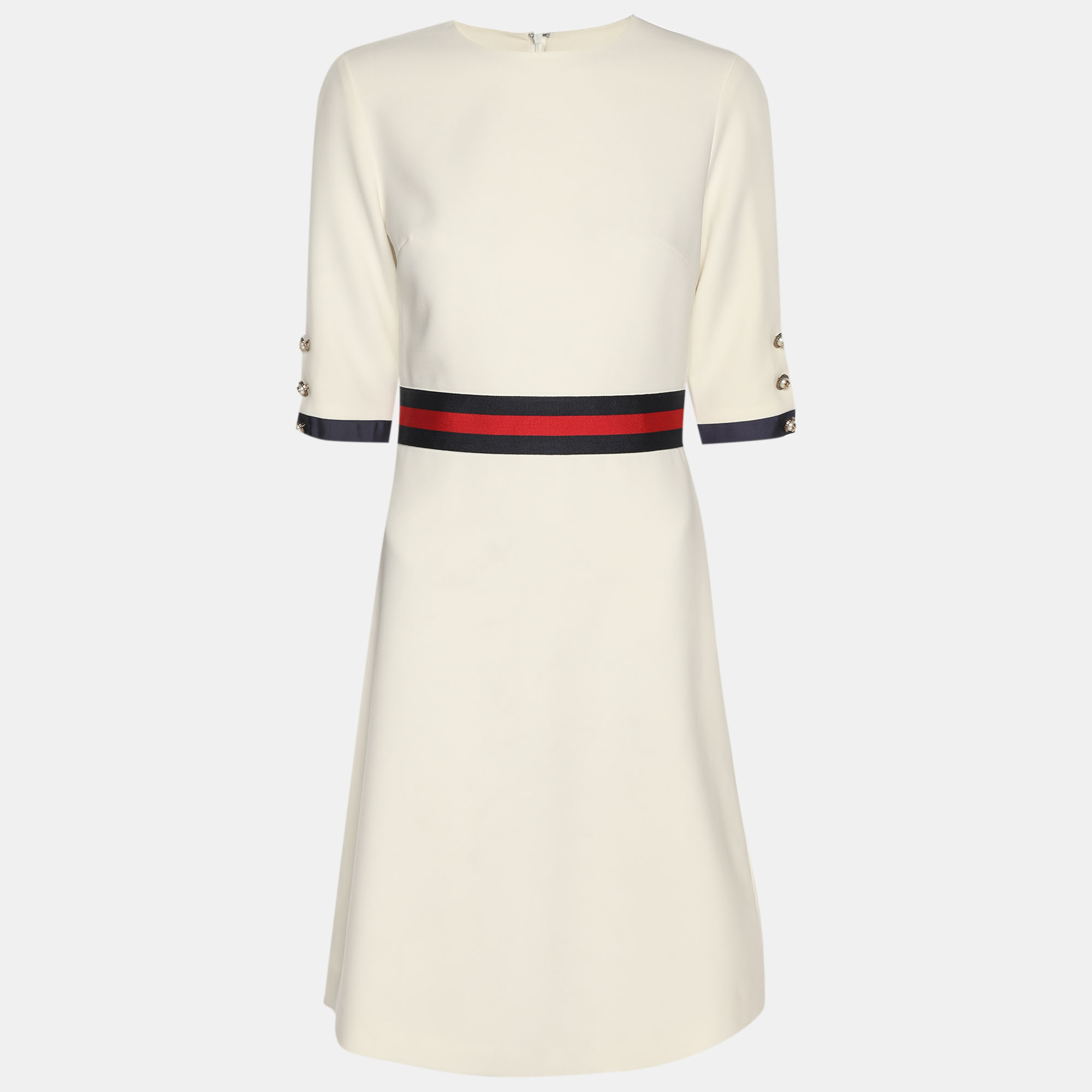 

Gucci Cream Crepe Midi Dress S