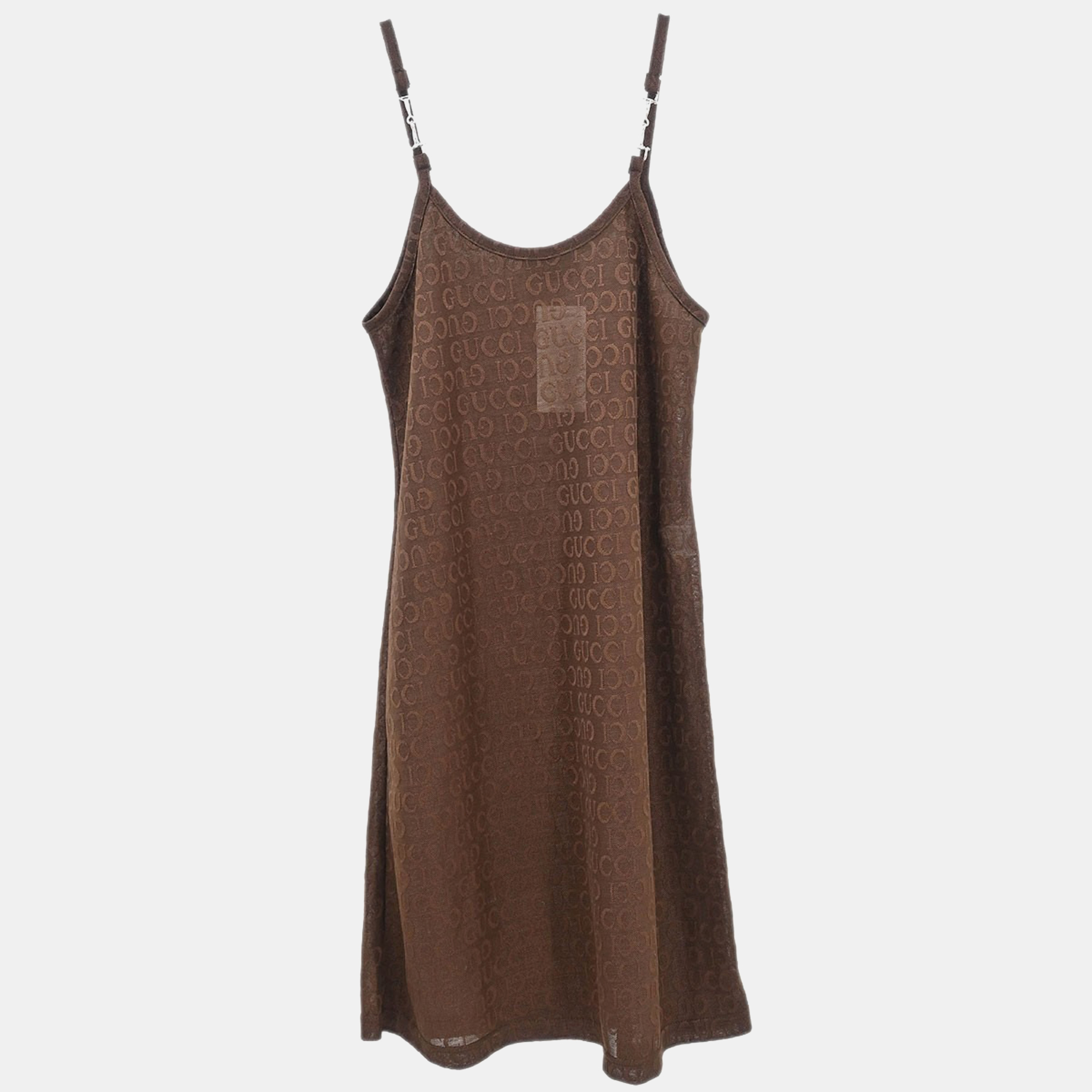 Pre-owned Gucci Camisole Dress Brown N.#38