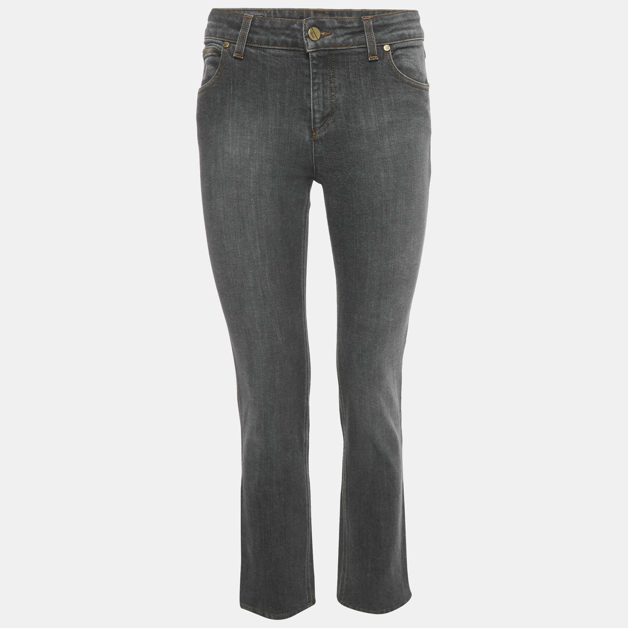 Pre-owned Gucci Grey Denim Skinny Jeans M/waist 27" In Gray