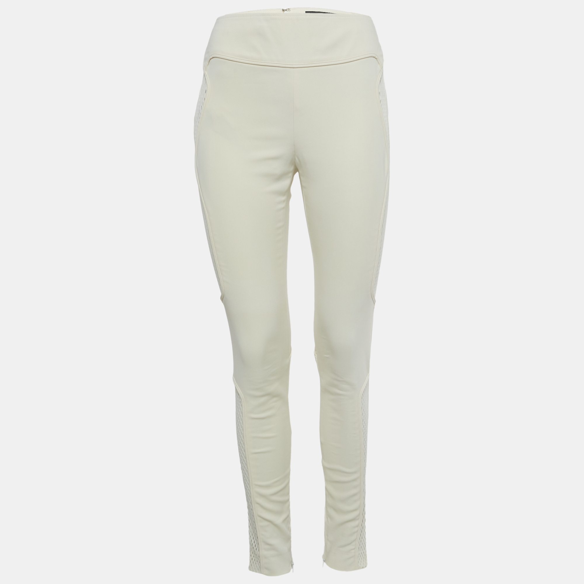 

Gucci Cream Mesh Trim Cotton Blend Trousers S