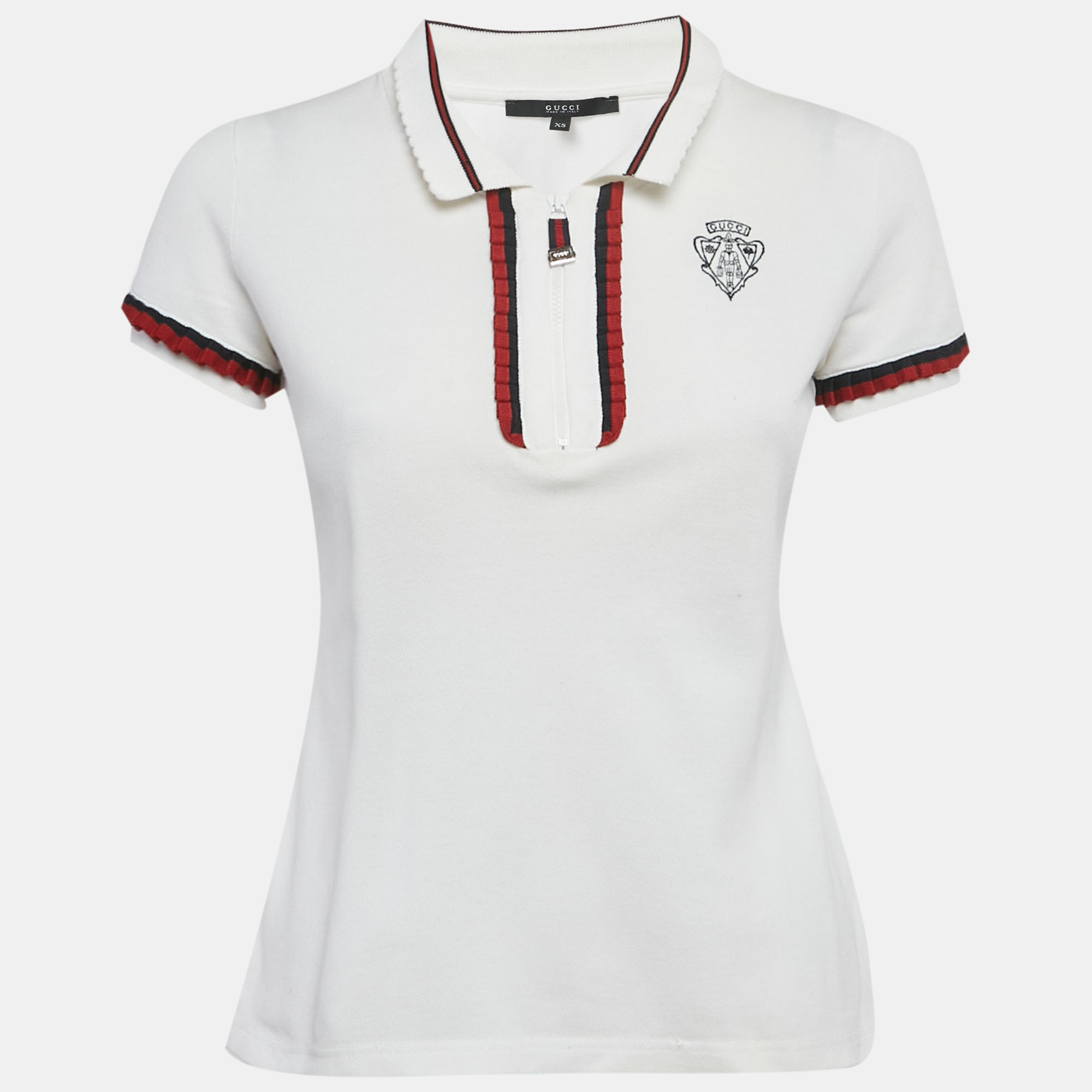 

Gucci White Cotton Pique Polo T-Shirt XS