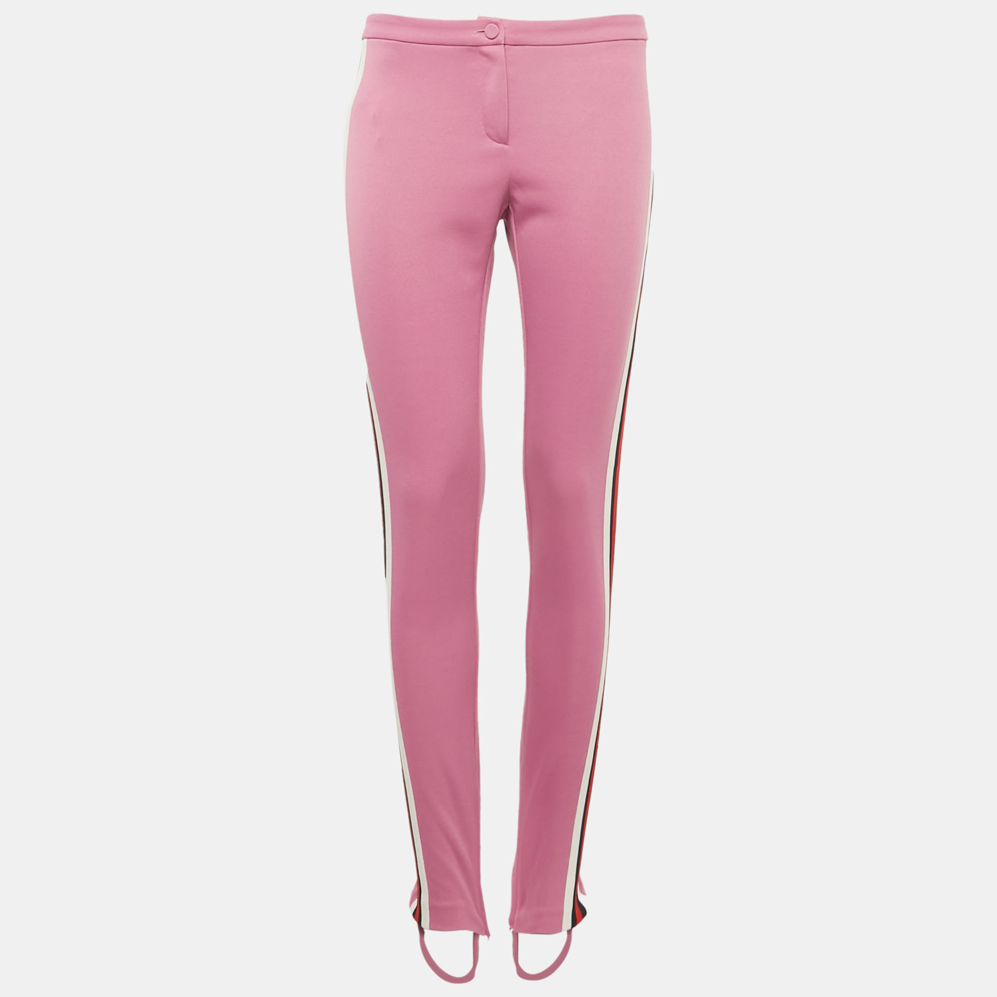 

Gucci Pink Web Trim Jersey Stirrup Pants M