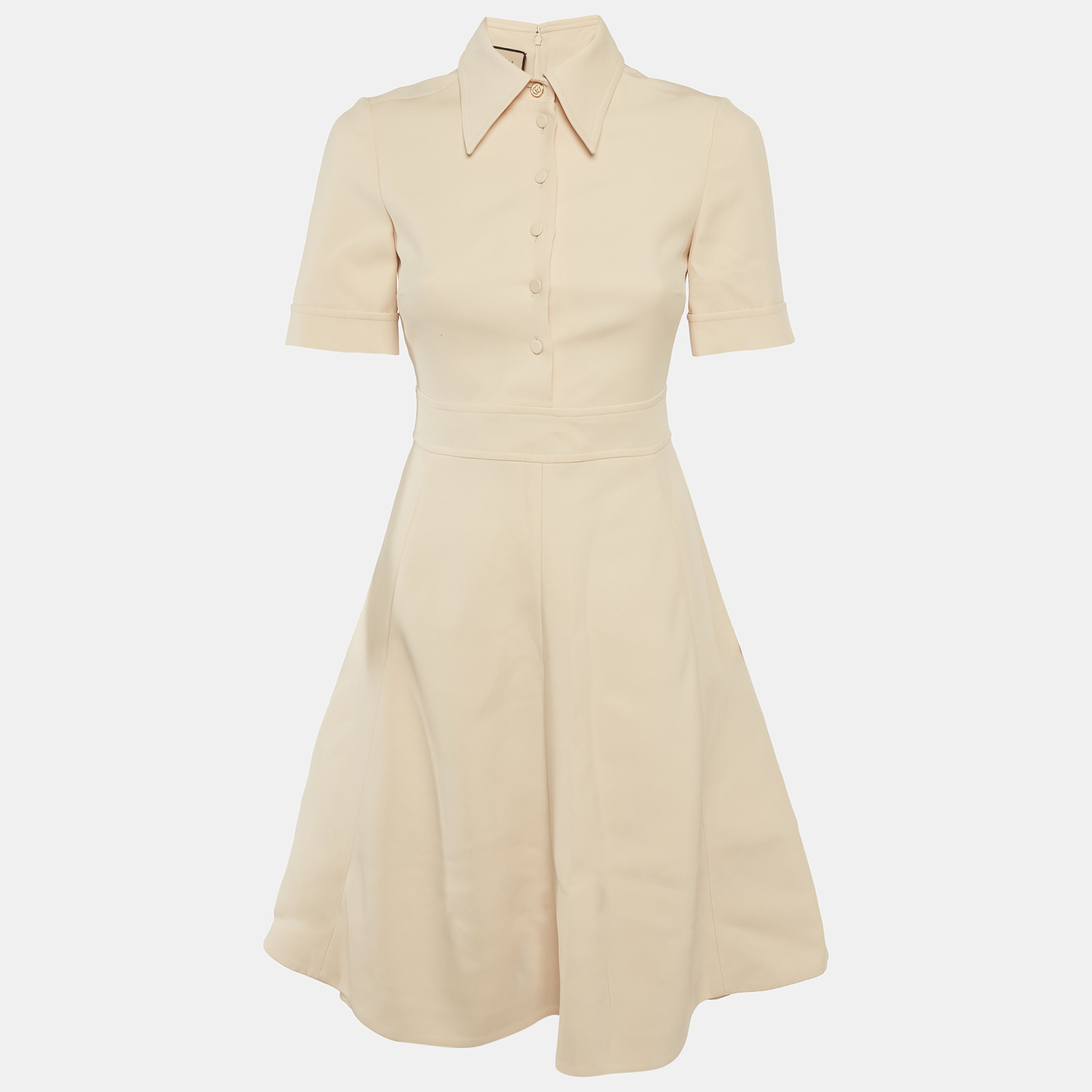 

Gucci Beige Twill Fit & Flare Mini Dress XS