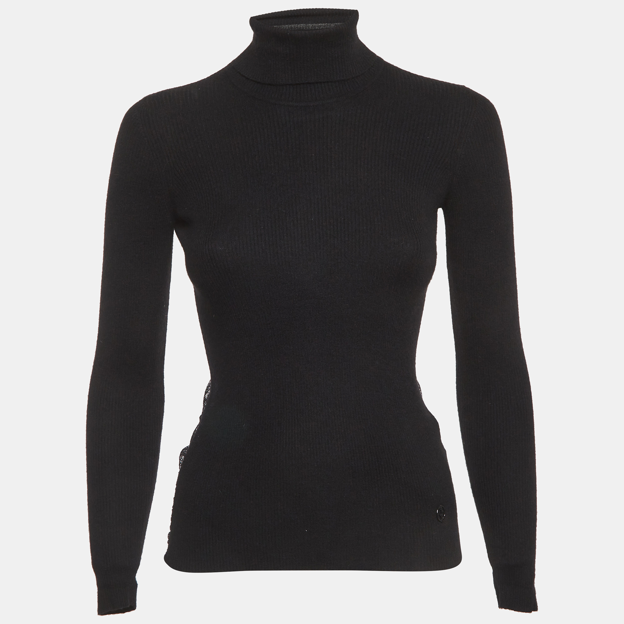 

Gucci Black Knit Lace High Neck Sweater S
