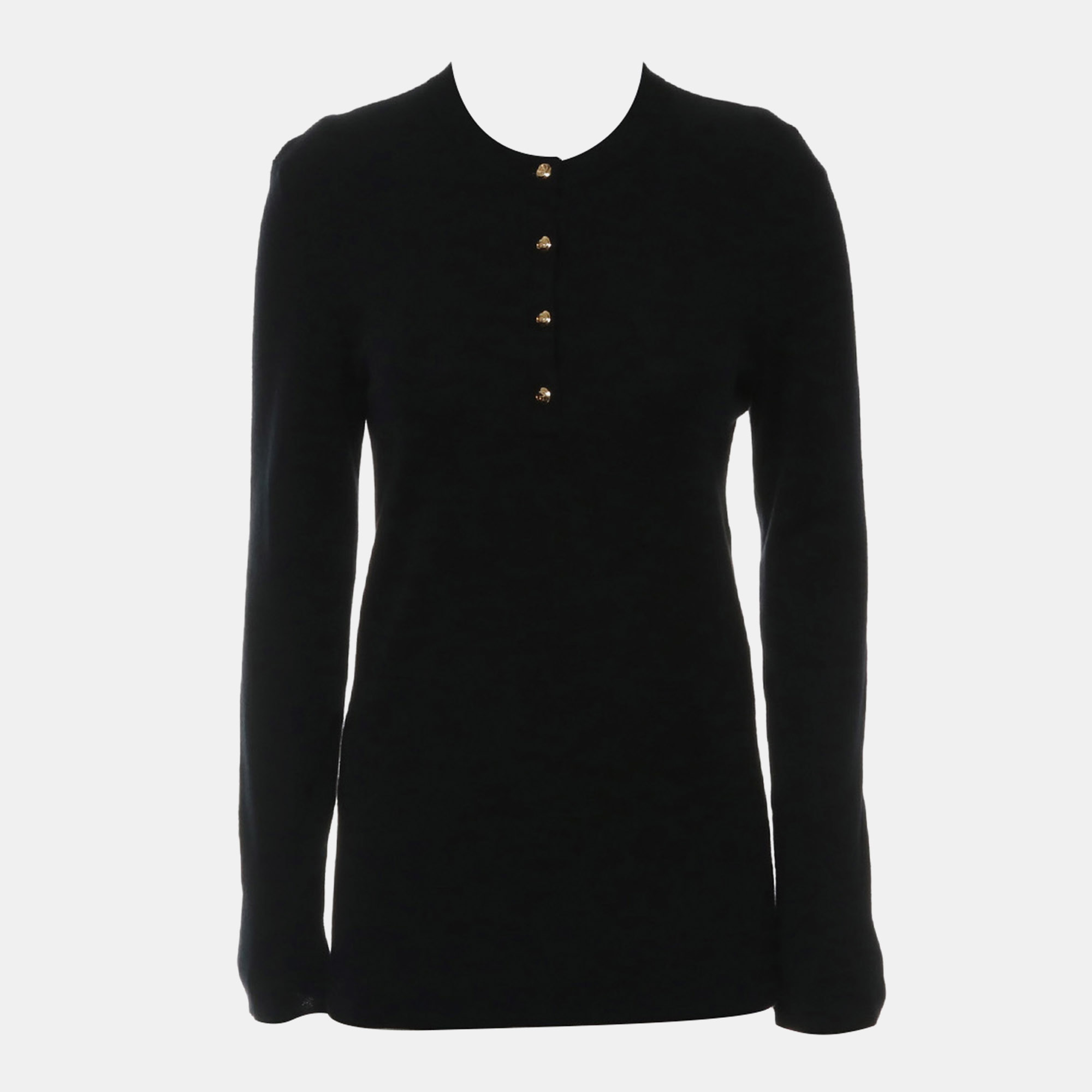 

Gucci Half Button Cashmere Top, Black