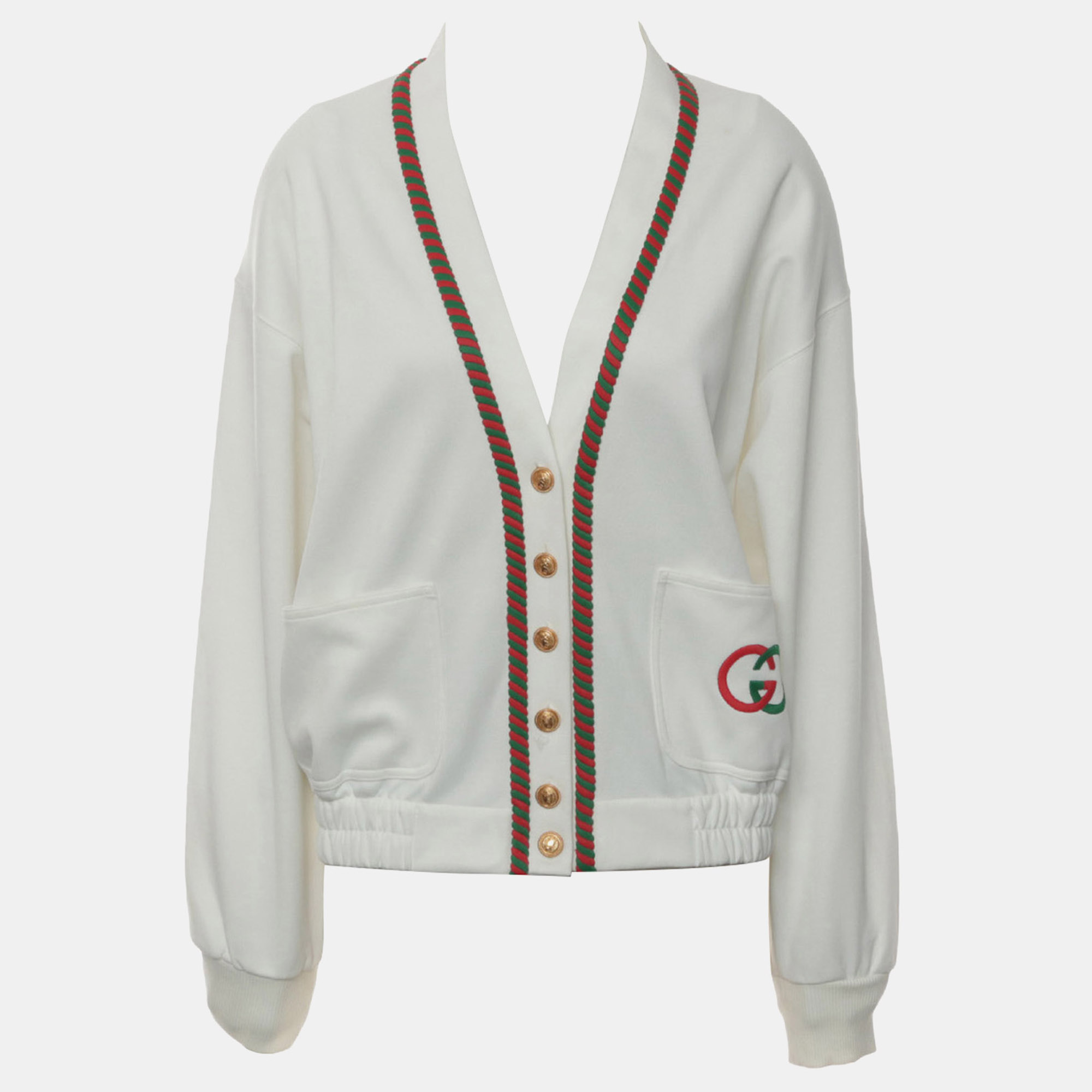 

Gucci GG Technical Jersey Cardigan, White