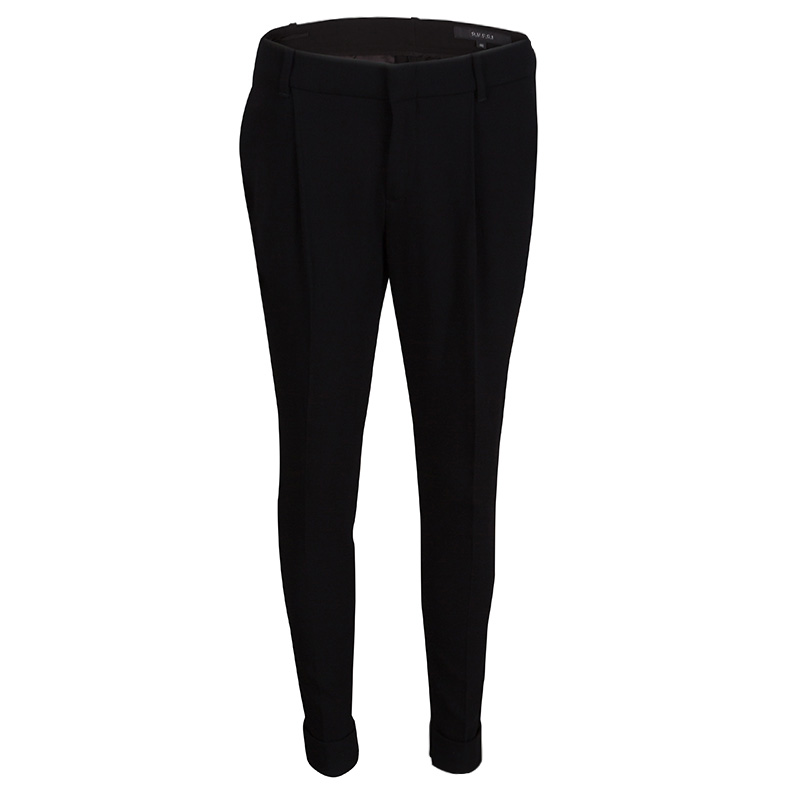 Gucci Black Wool Tailored Cropped Pants S