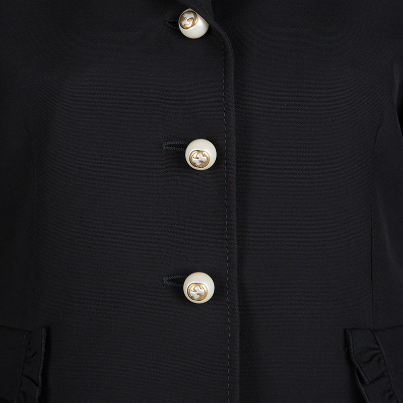 gucci coat with pearl buttons