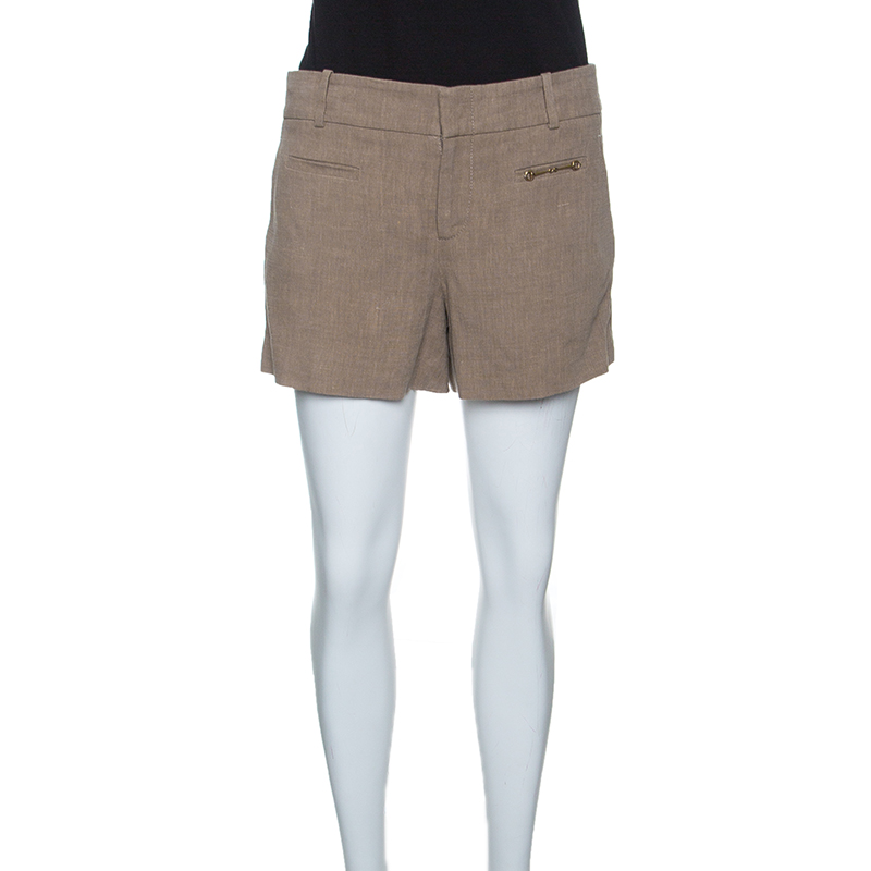 Gucci Brown Horsebit Pocket Detail Shorts M