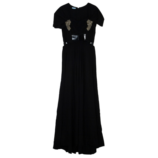 Pre Owned Gucci Black Embellished Gown M