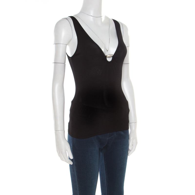 

Gucci Black Knit Embellished Tank Top