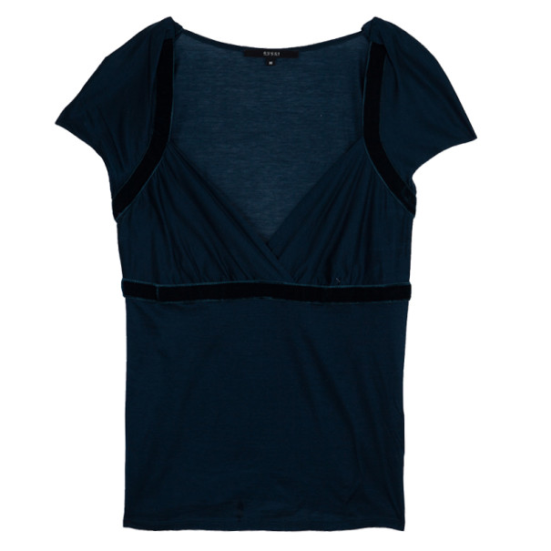 Pre Owned Gucci Blue Short Sleeve Top M