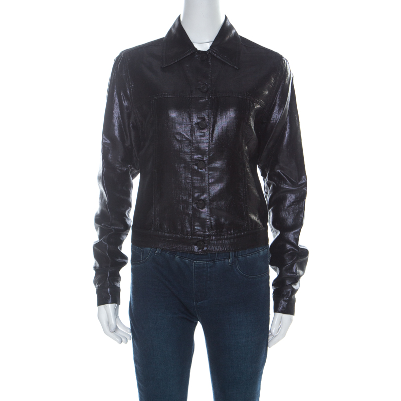 Gucci Black Lurex Knit Shiny Look Jacket M Gucci | TLC