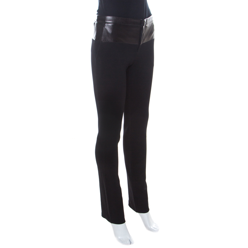 

Gucci Black Stretch Leather Waist Trousers