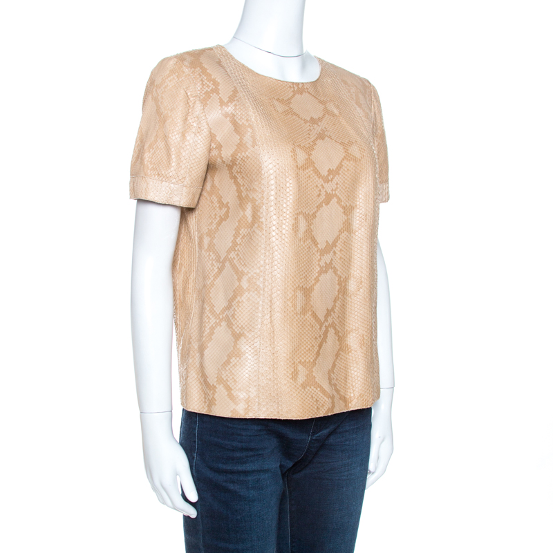 

Gucci Beige Python Leather Blouse